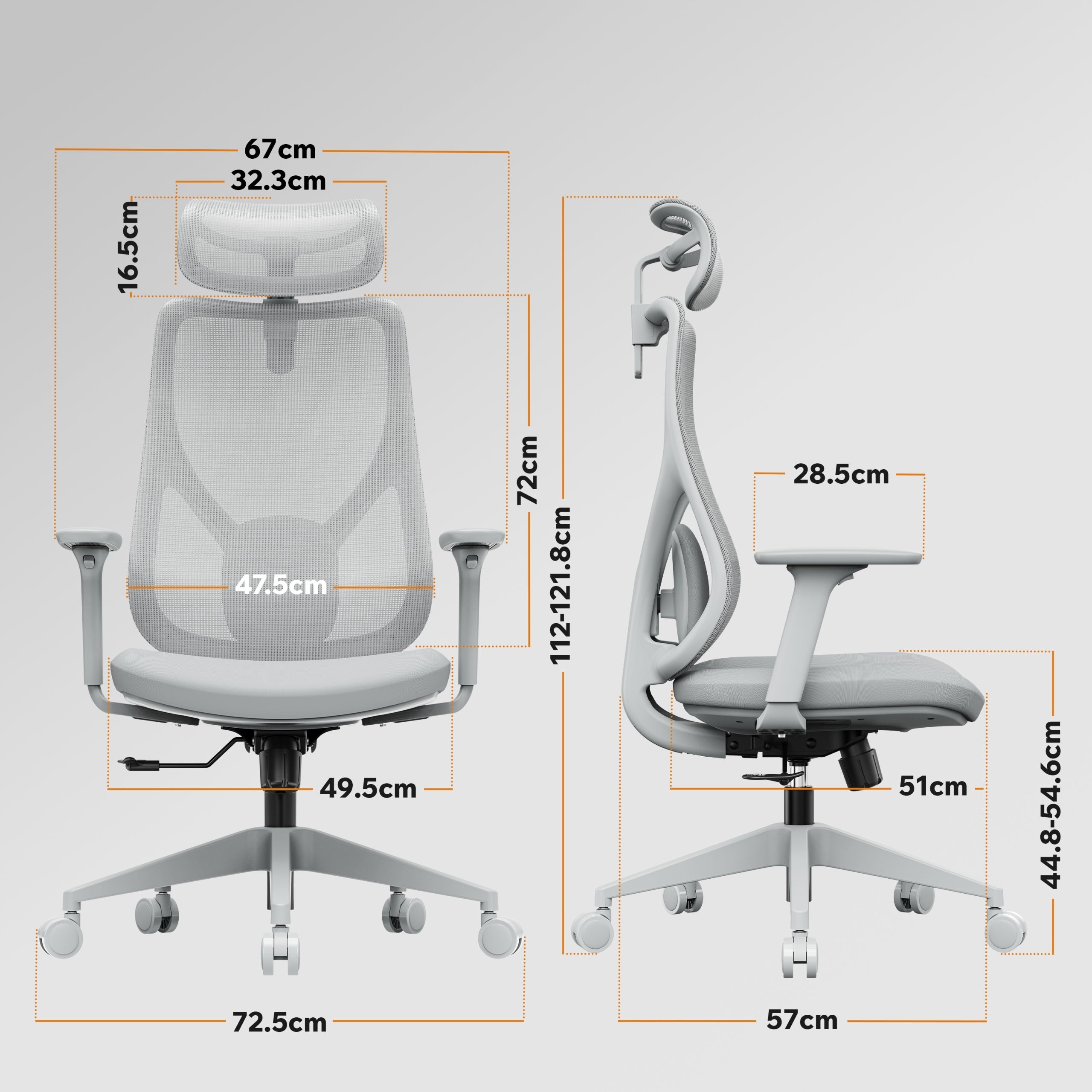 Office Chair Ergonomic Swivel Chair Material Grey Sense7 Moyo Medical device no