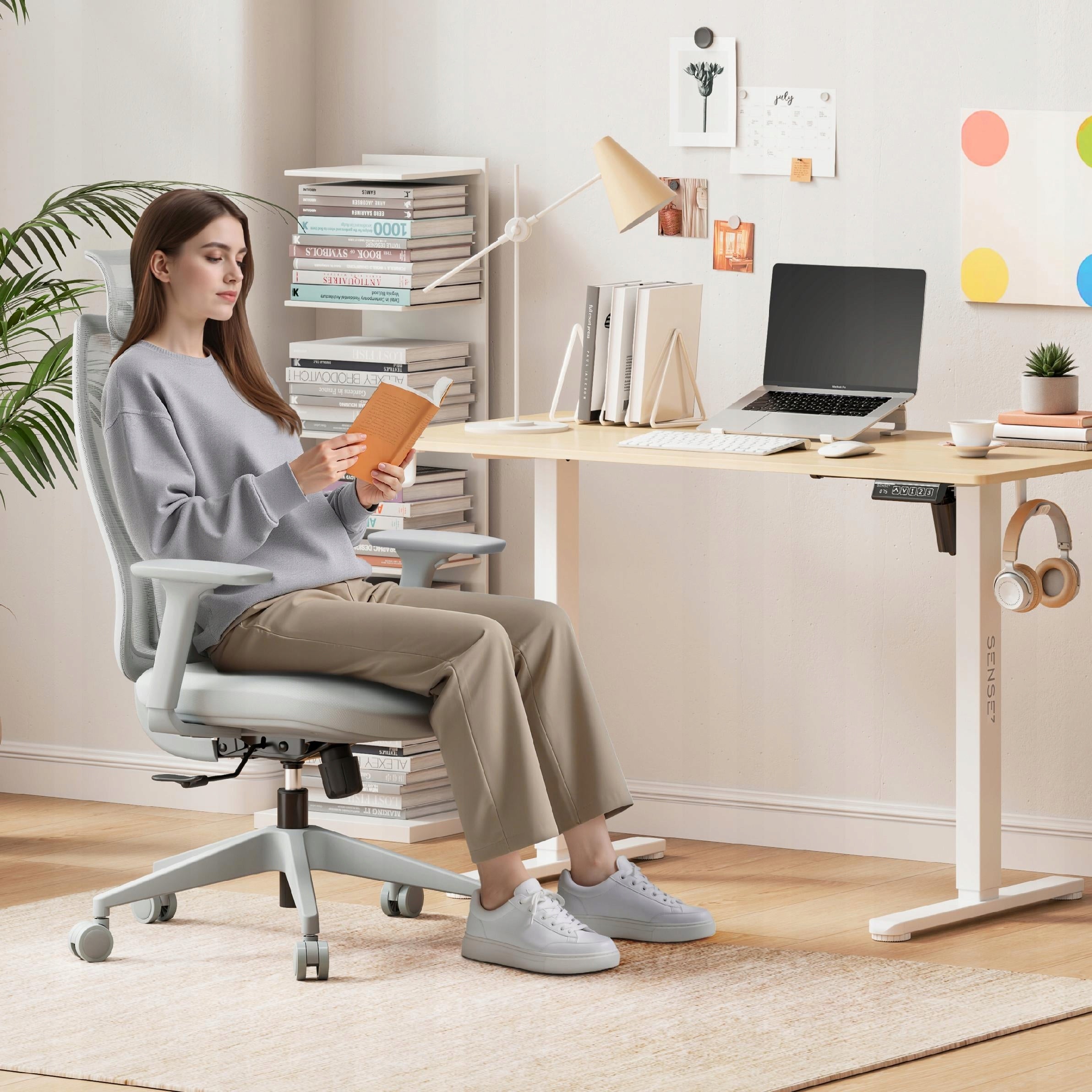 Office Chair Ergonomic Swivel Chair Material Grey Sense7 Moyo Packaging status original