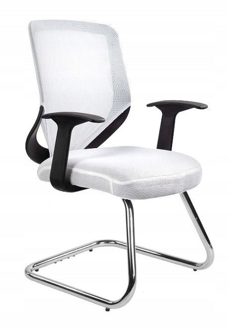 Office Chair MOBI SKID Conference Mesh White Stable On Skids 130k