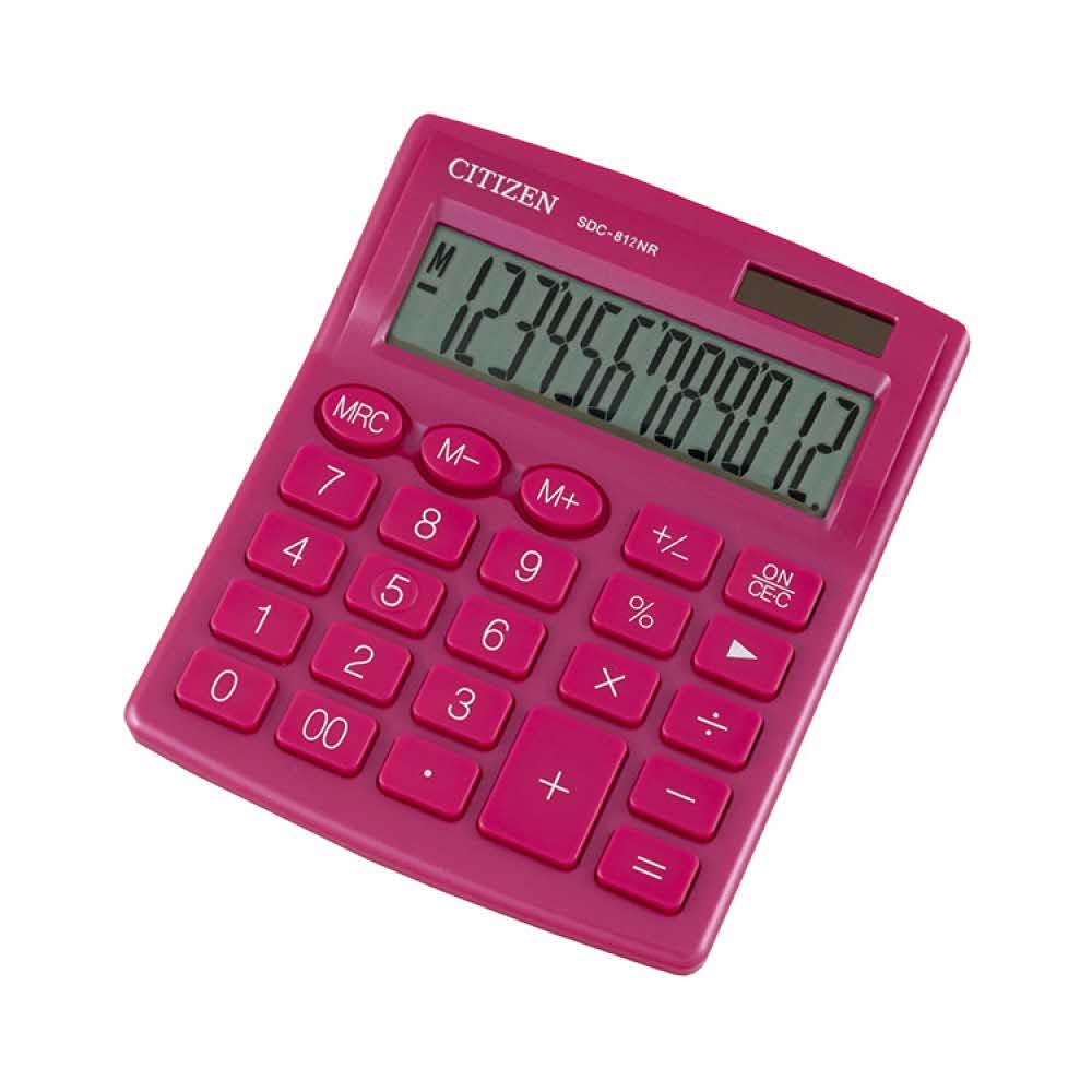 Office calculator Citizen SDC 812 NRPKE 12 digits pink percentages Manufacturer code SDC-812NRPKE