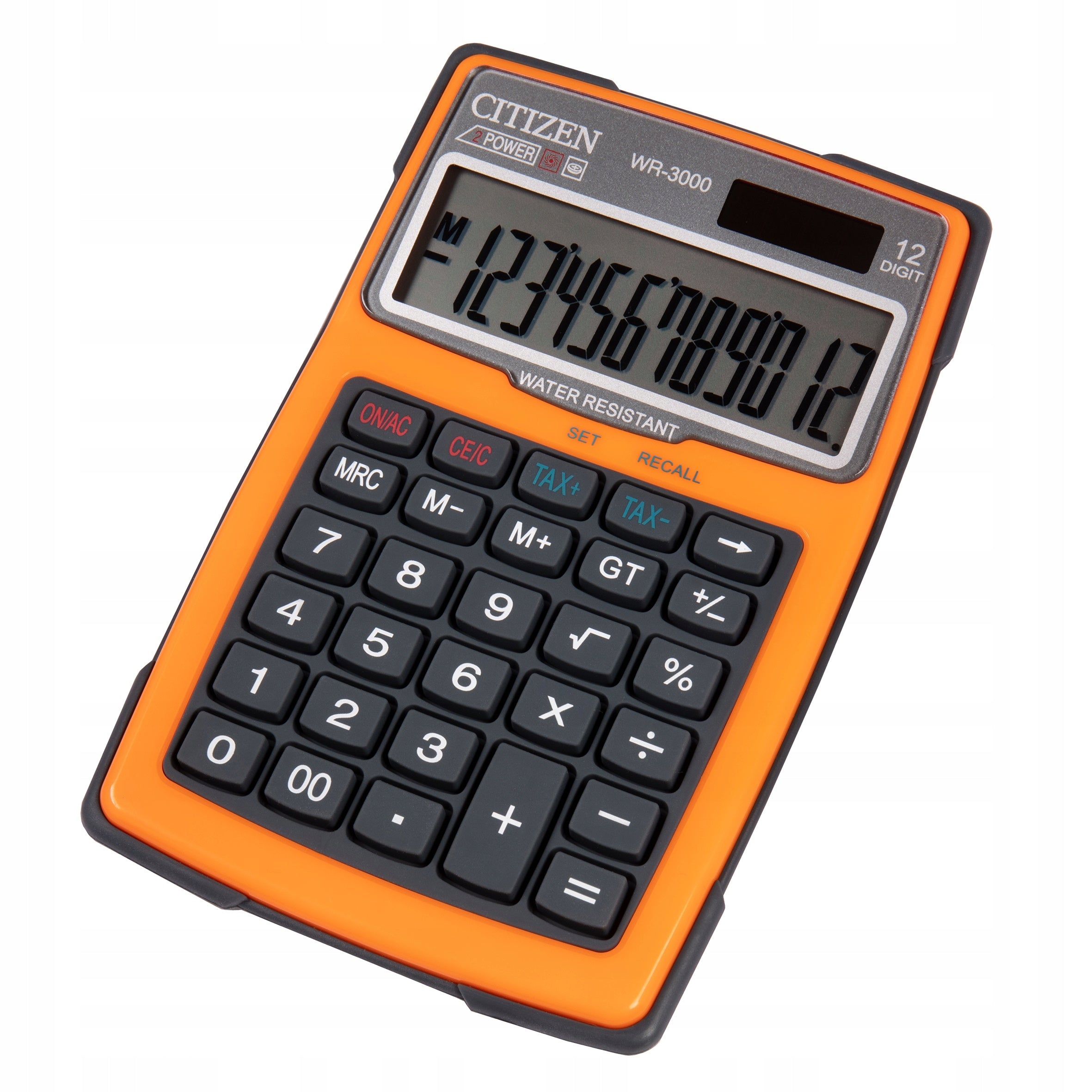 Office calculator Citizen WR 3000 orange rugged Outdoor 12 digits Manufacturer code WR3000OR