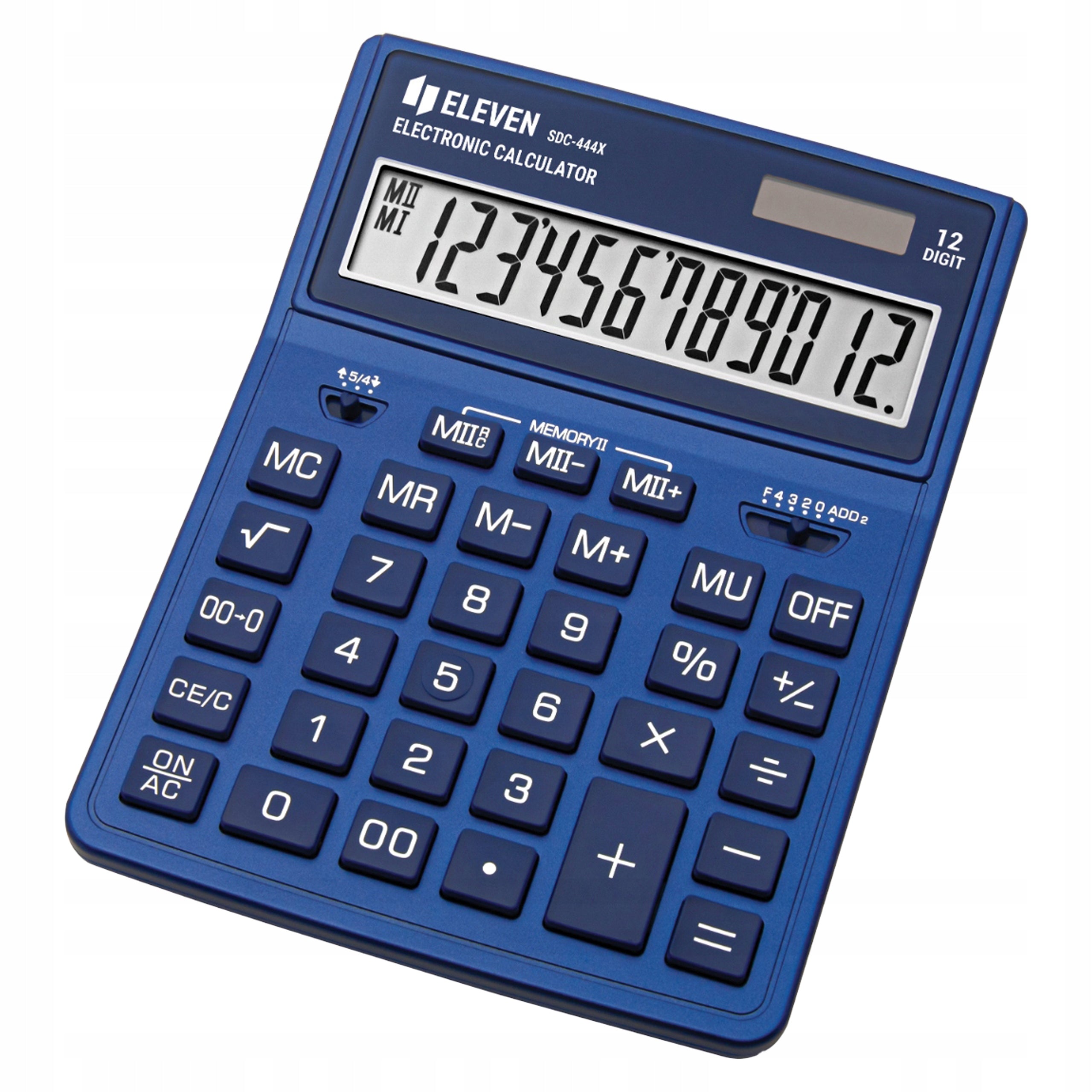 Office calculator Eleven SDC 444 XRNVE blue large 12 digits display Packaging status original