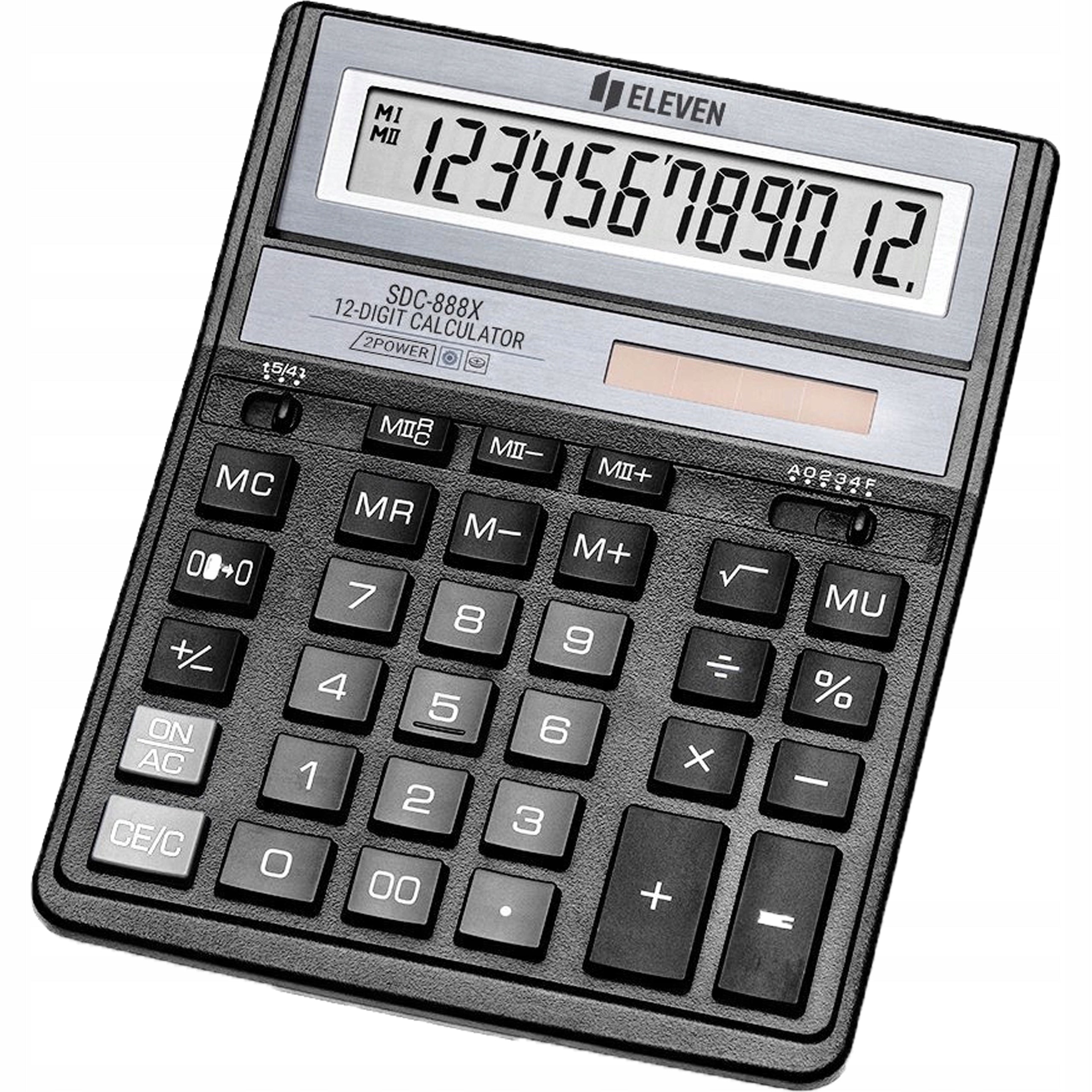 Office calculator Eleven SDC-888 XBK black large 12 digits display margin Manufacturer code SDC888XBK