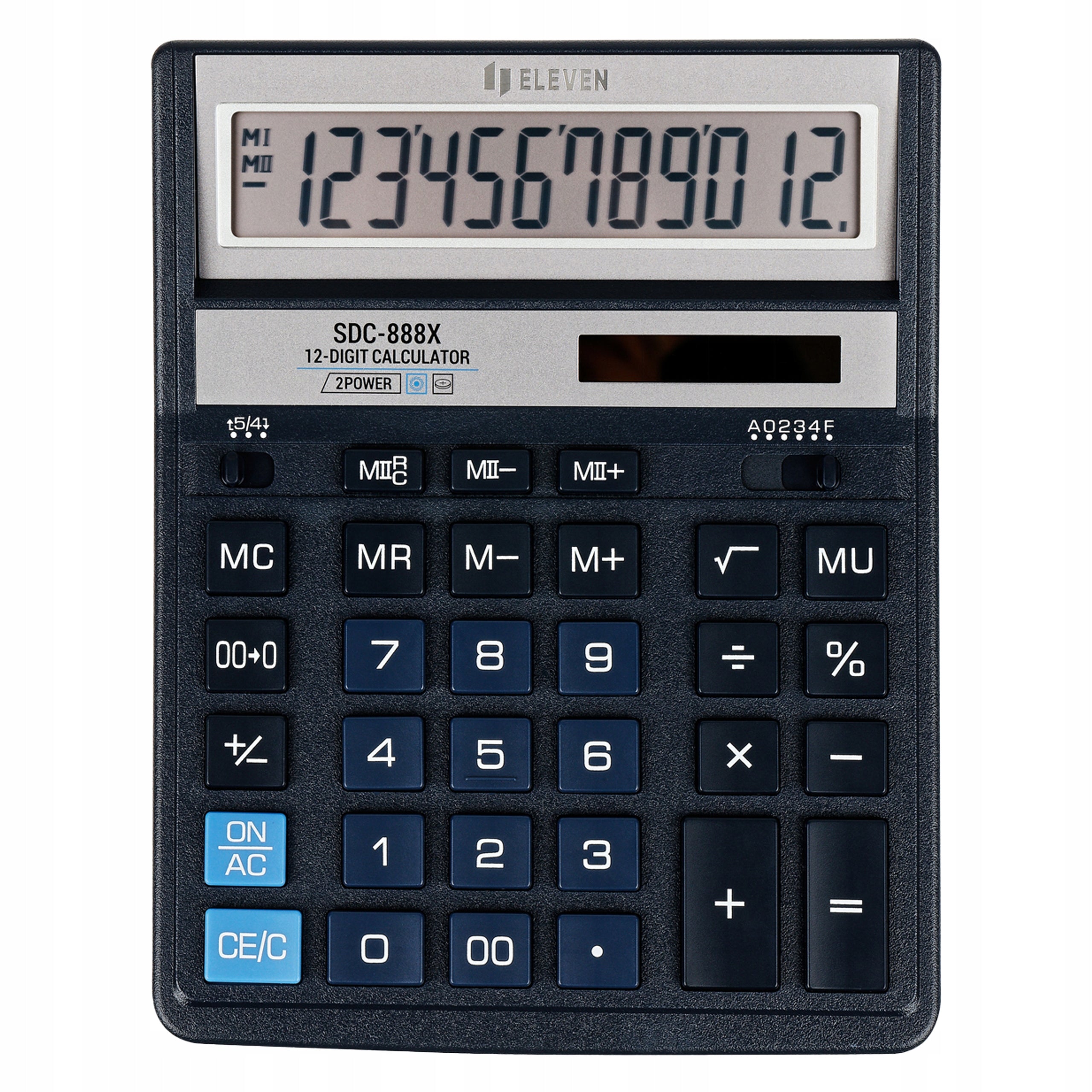 Office calculator Eleven SDC 888 XBL blue large 12 digits display Packaging status original