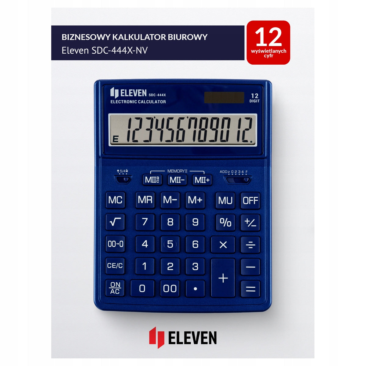 Office calculator multifunctional ELEVEN SDC-444XRNV blue Brand Eleven