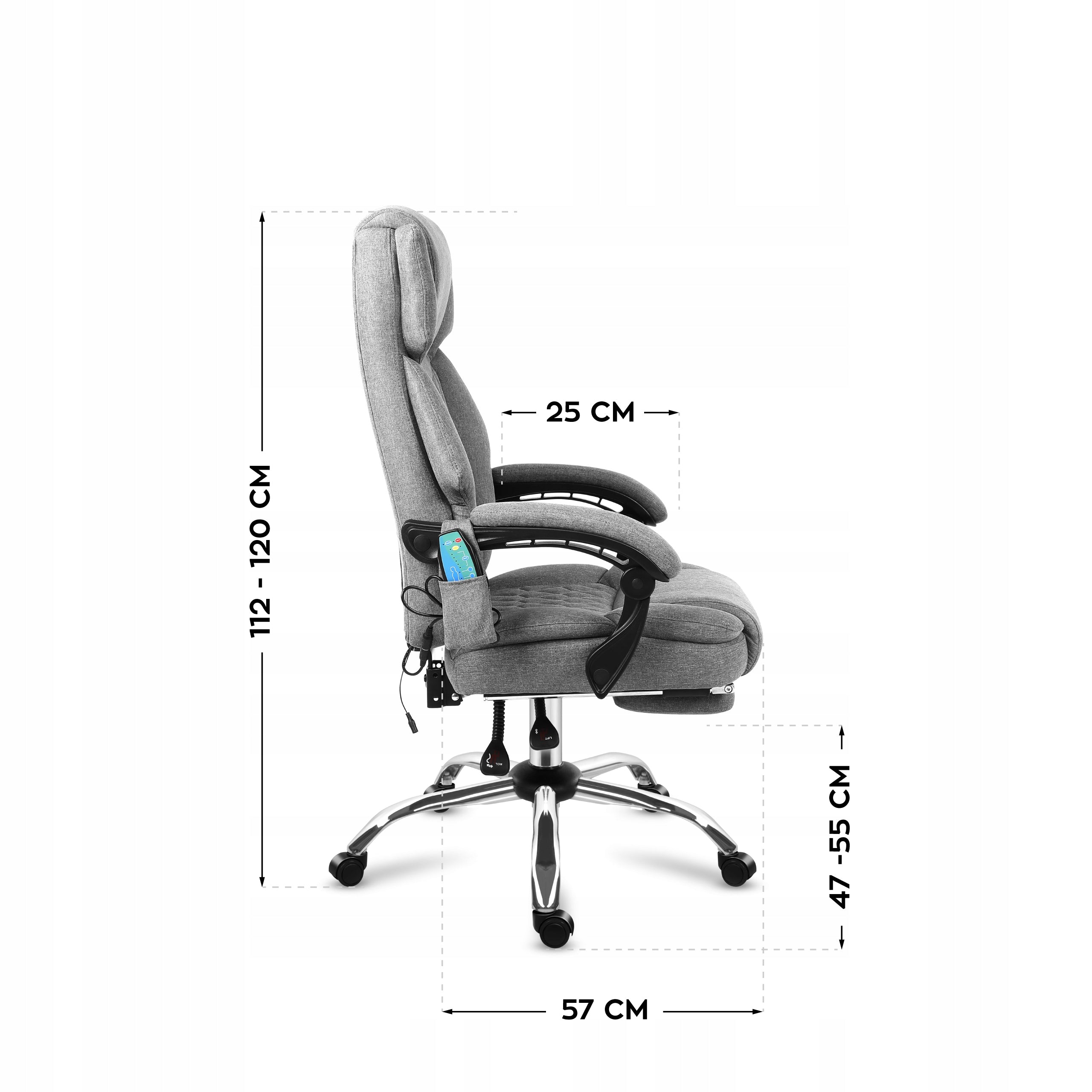 Office chair with massage MARK ADLER grey adjustable swivel with footrest Brand Markadler