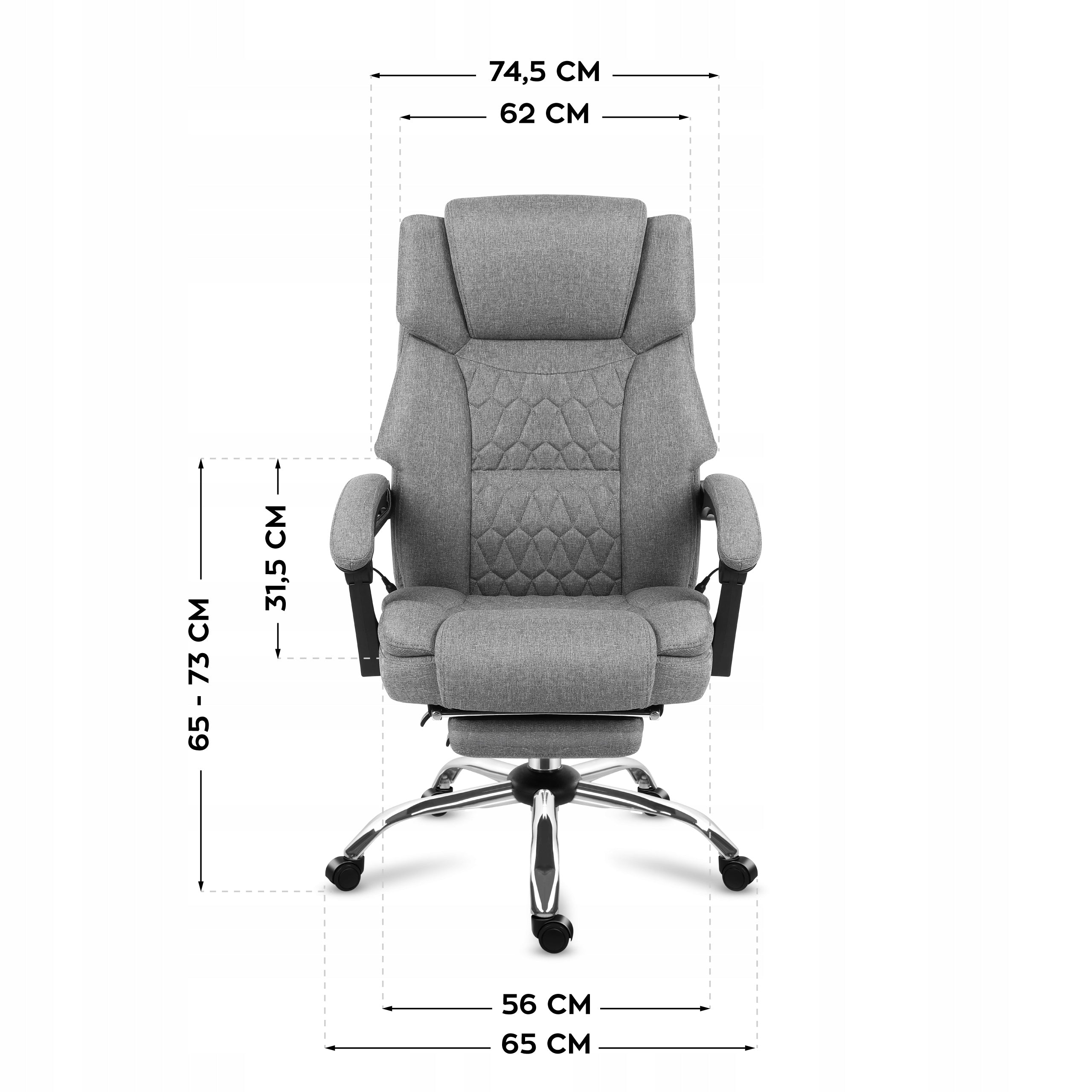 Office chair with massage MARK ADLER grey adjustable swivel with footrest Packaging status original