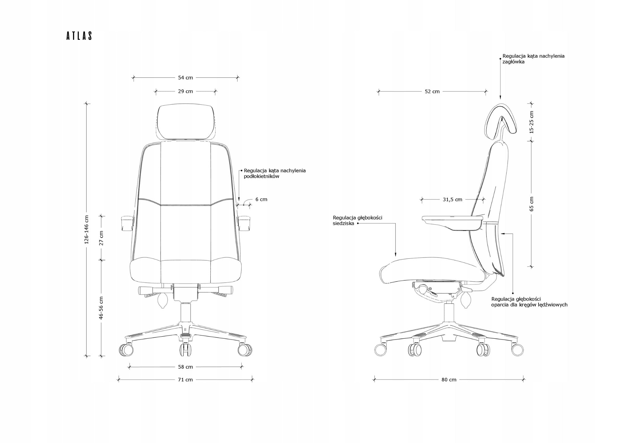 Office swivel chair Atlas blue synchronous mechanism Brand Unique