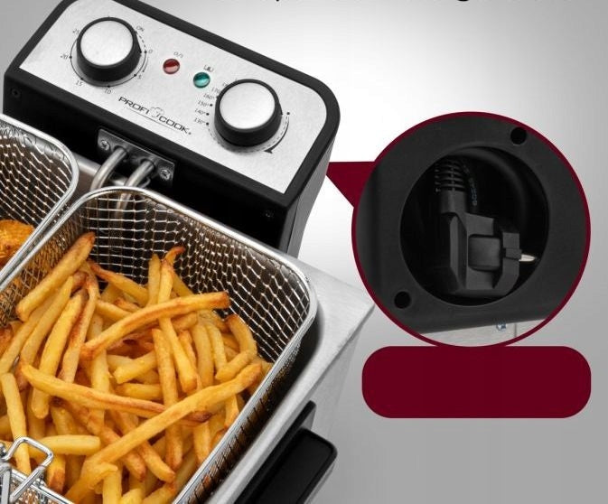 Oil Fryer LARGE DOUBLE 5L TRADITIONAL AIR FRYER 3000W STRONG Brand Profi Cook