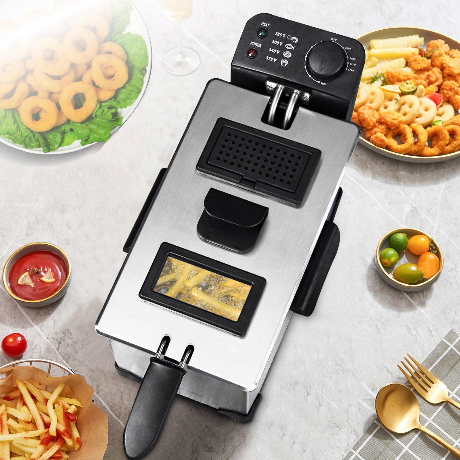 Oil Fryer Steel Strong 3 l 2200w silver Aigostar Manufacturer code 12345