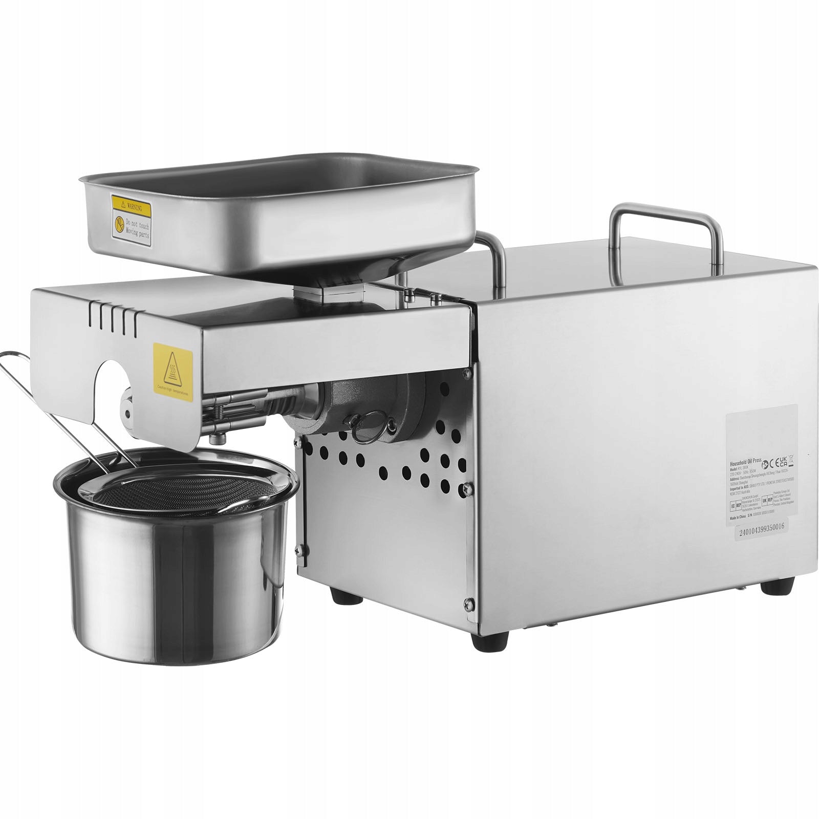 Oil Press 850W 1,5KG/H SUS304 Electric Press Adjustable Temperature Brand no brand