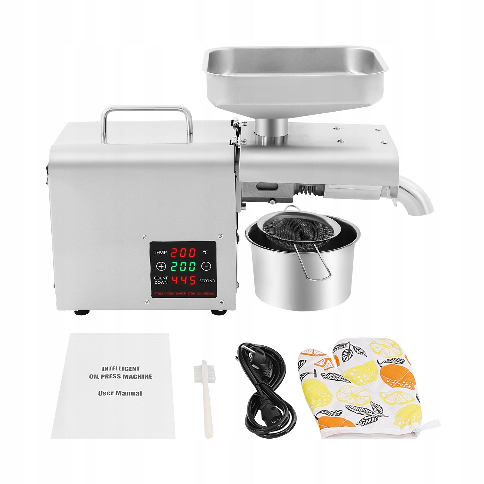 Oil Press Machine, 610W Home Commercial Automatic Oil Press Extractor Packaging status original