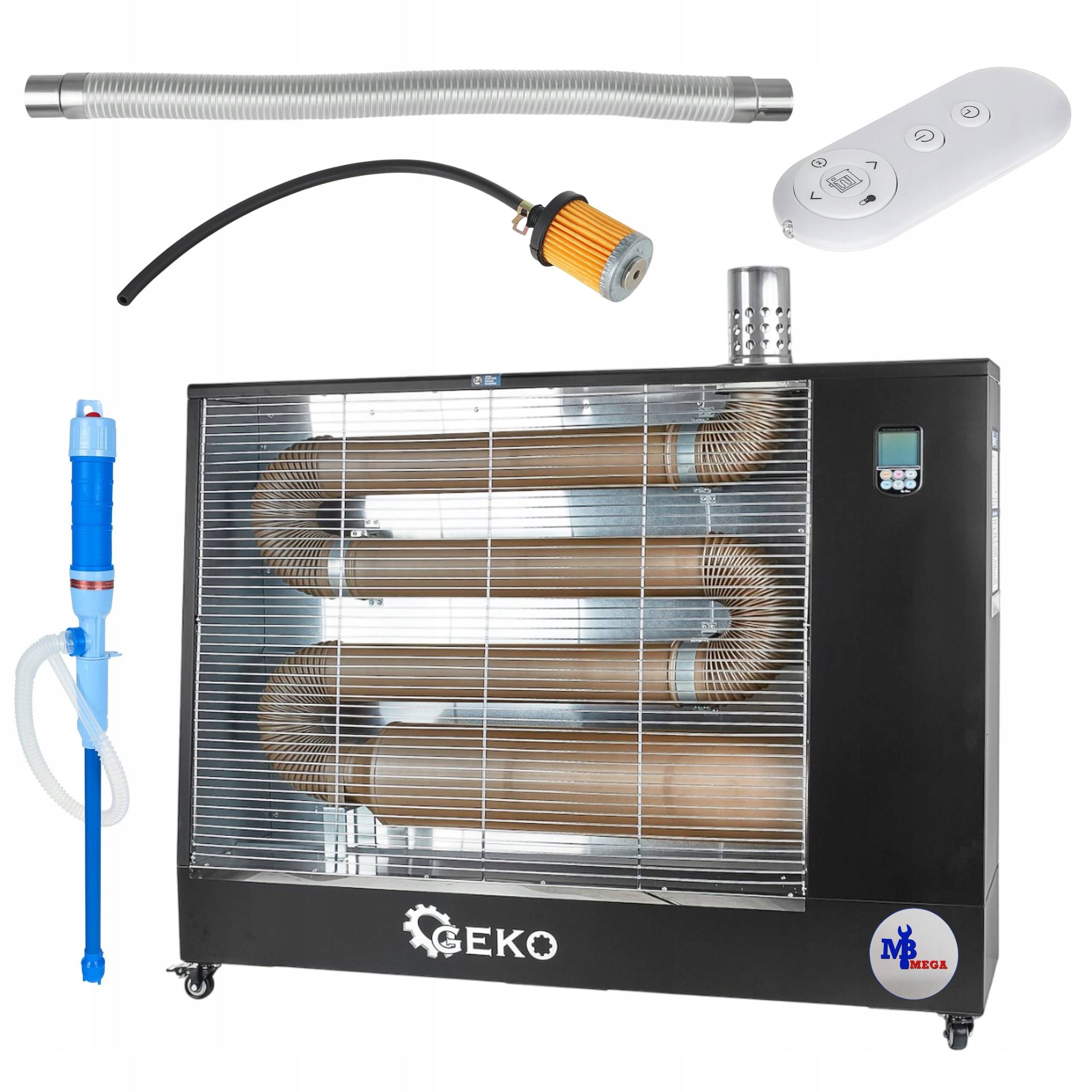 Oil heater 16kW 230V infrared 16kW LCD remote control pipe for exhaust gases