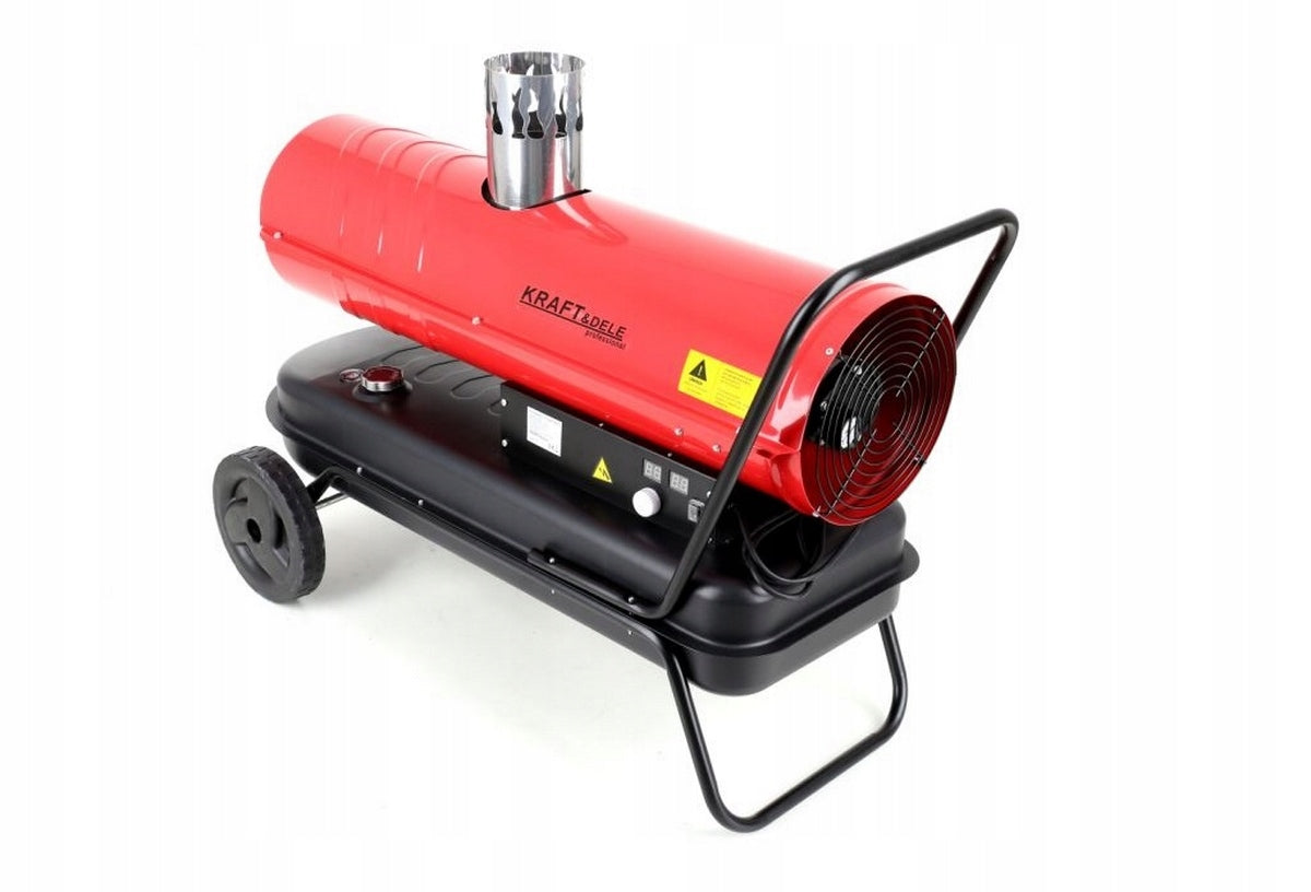 Oil heater with chimney 35 kW THERMOSTAT Tank 56 liters + WHEELS