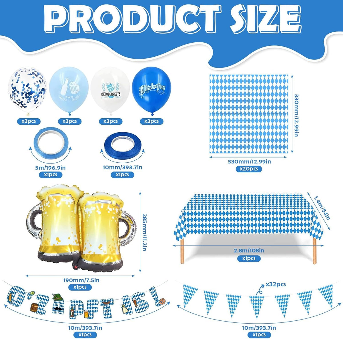 Oktoberfest Party Decorative Set Complete for Beer Garland Party Brand no brand