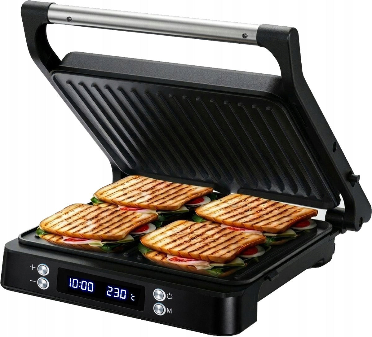 Olvy Grill Kontaktowy XL 4 Tosty z Timerem i Regulacją Temp. 2000W