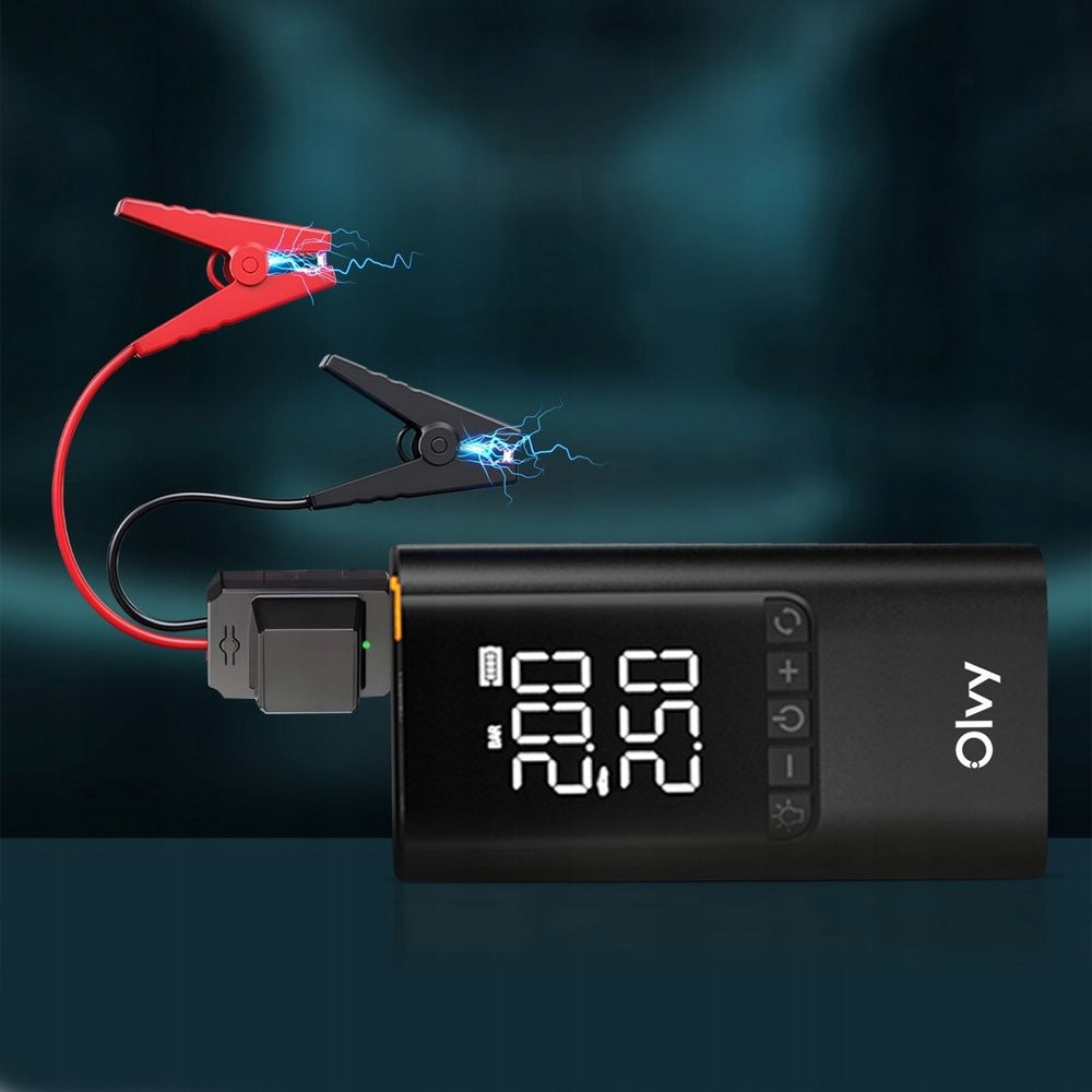 Olvy Jump Starter 12V With Air Compressor 1500A Booster 4-in-1 Power Bank Battery capacity 12000 mAh