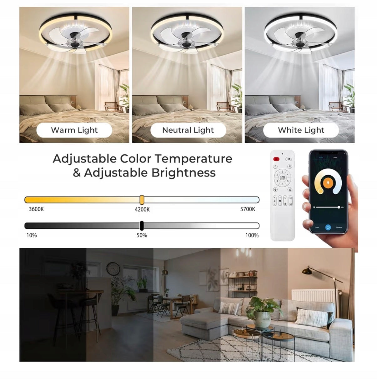 Omdekor Ceiling Fan with Lighting, App and Remote Control Manufacturer code DCF-141-L