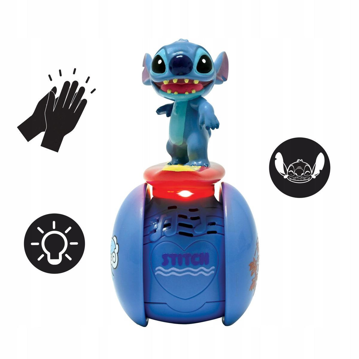 One-wheeled surfer robot Stitch Powerman with Led effects and sounds. Brand Lexibook