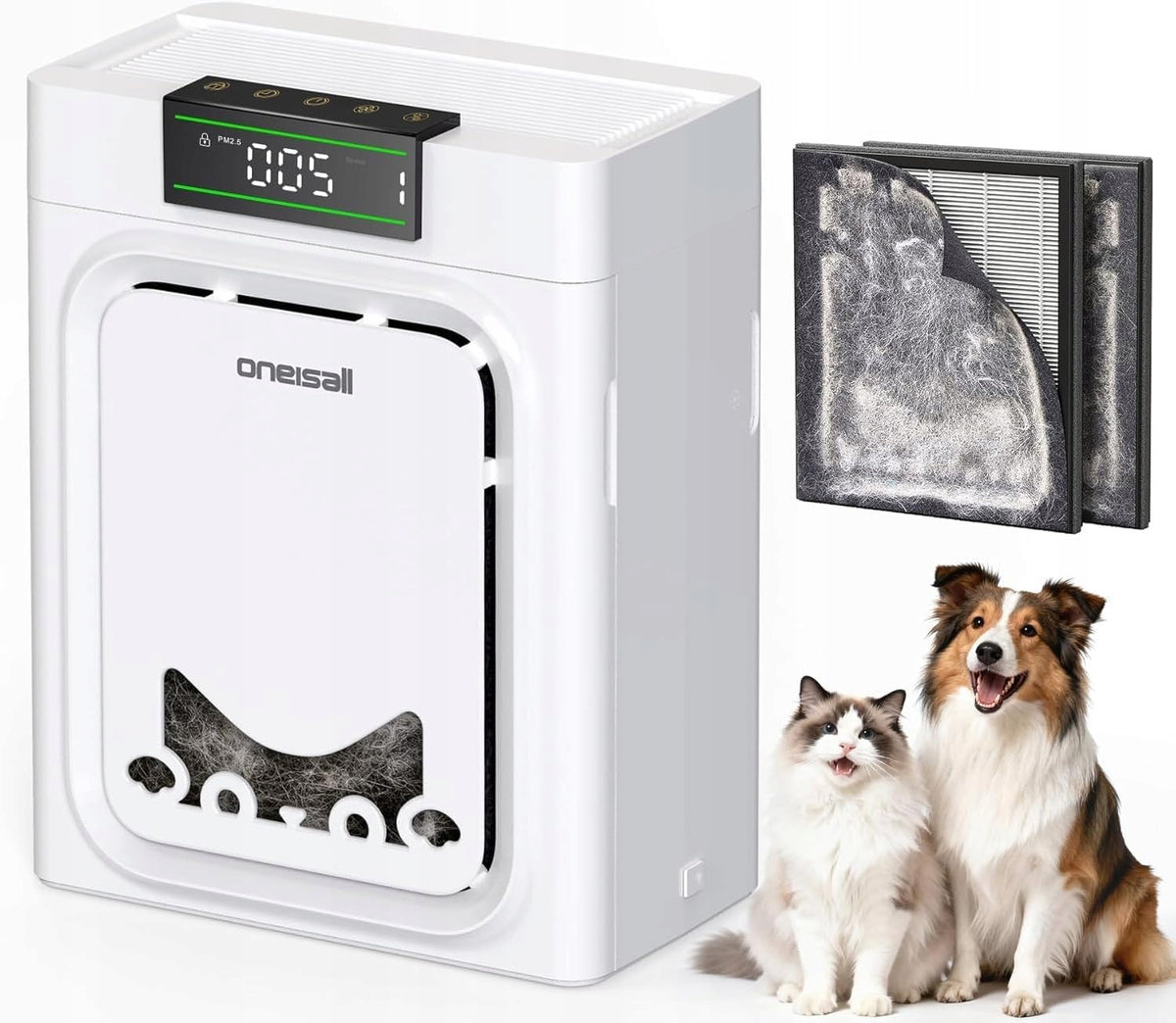 Oneisall Air Purifier Double Sided Quiet Pets