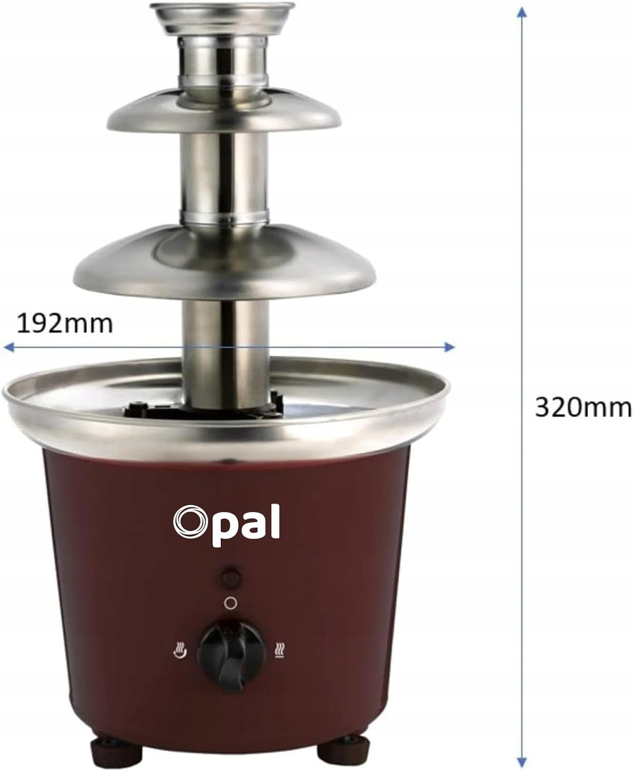 Opal Chocolate Fountain CF 900 ml Stainless Steel Heated Bowl Dominant color black