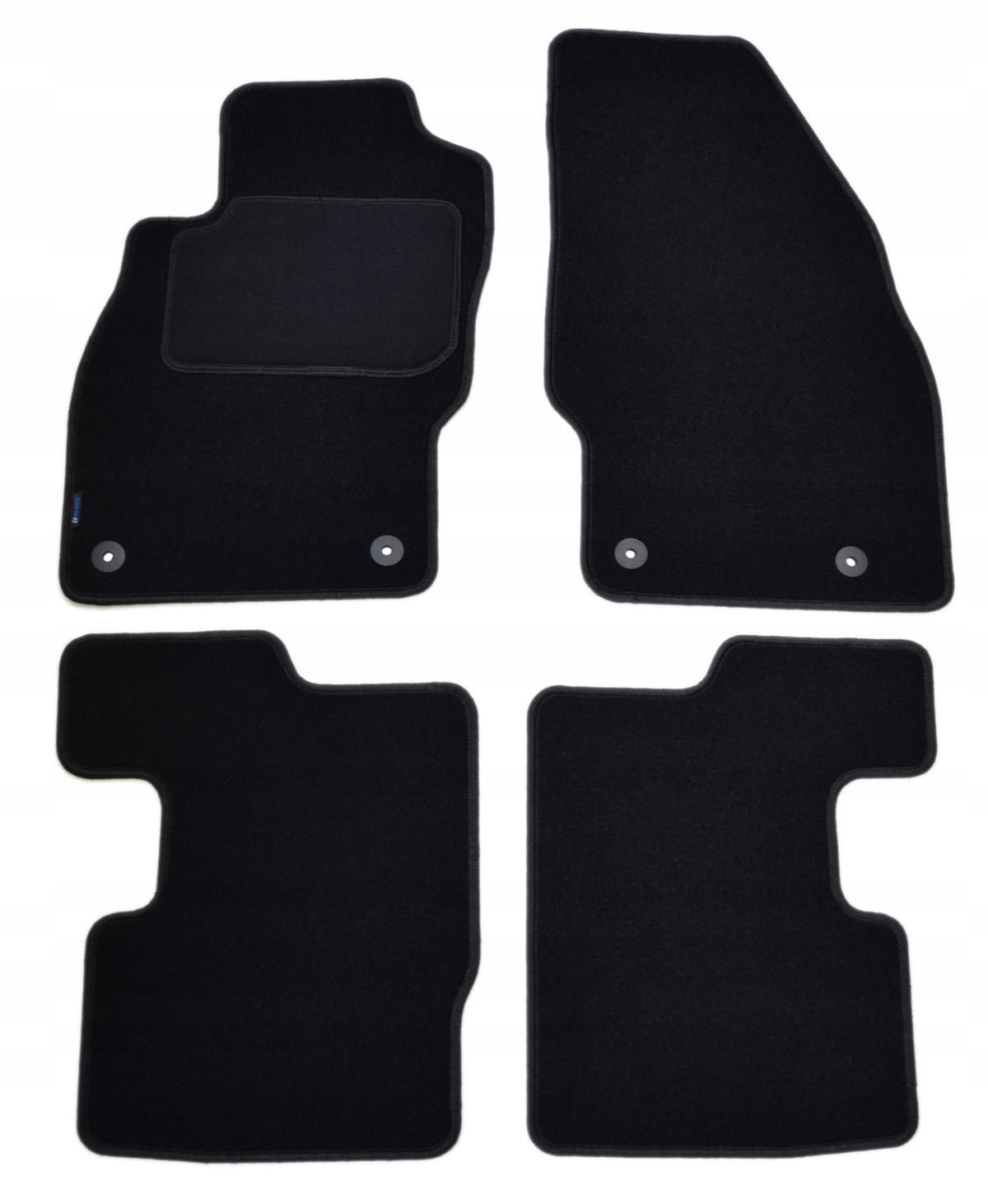 Opel Corsa E 2014-2019r. Black Velour Rugs - Economy.