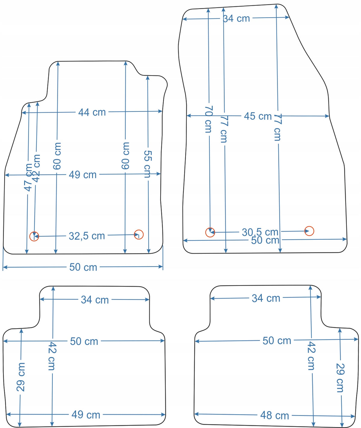Opel Insignia 2008-2013r. Black Velour Rugs - Silver. Manufacturer Aldos