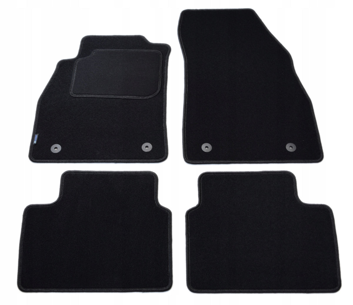 Opel Insignia 2008-2013r. Black Velour Rugs - Silver.