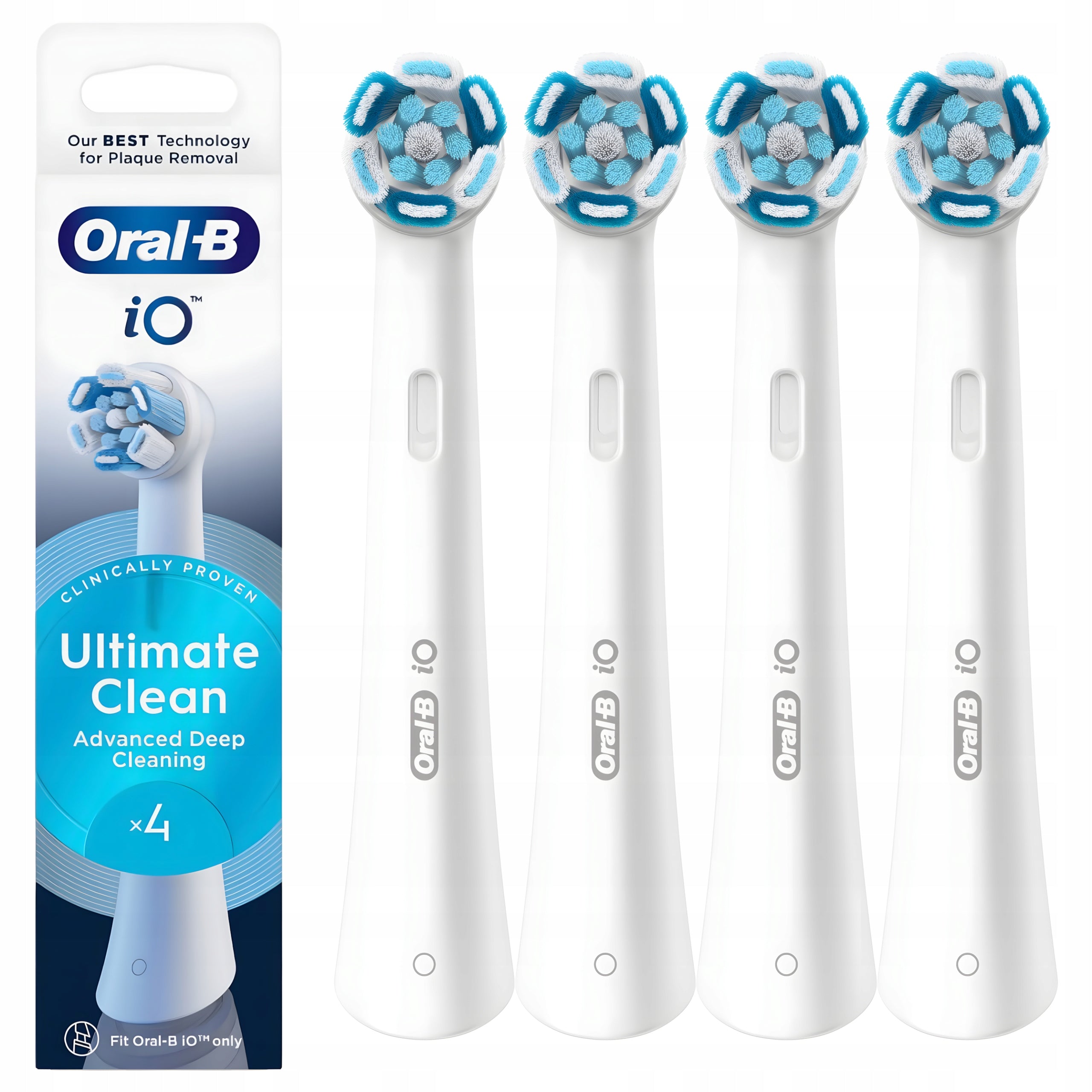 Oral-B iO Ultimate Clean 4-Pack Brush Tips - White