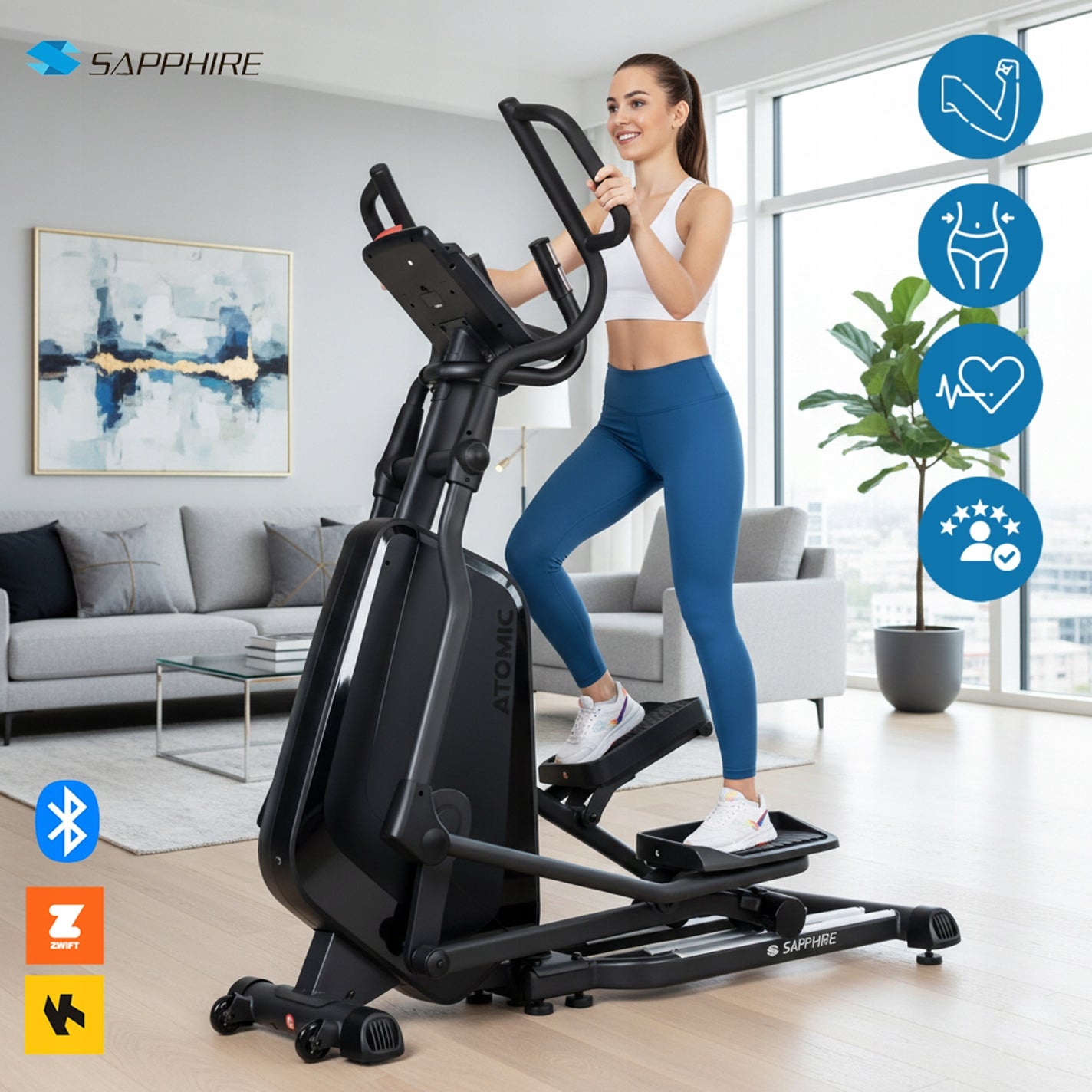 Orbi-trek ELLIPTICAL TRAINER ATOMIC electromagnetic SAPPHIRE up to 150KG Packaging status original