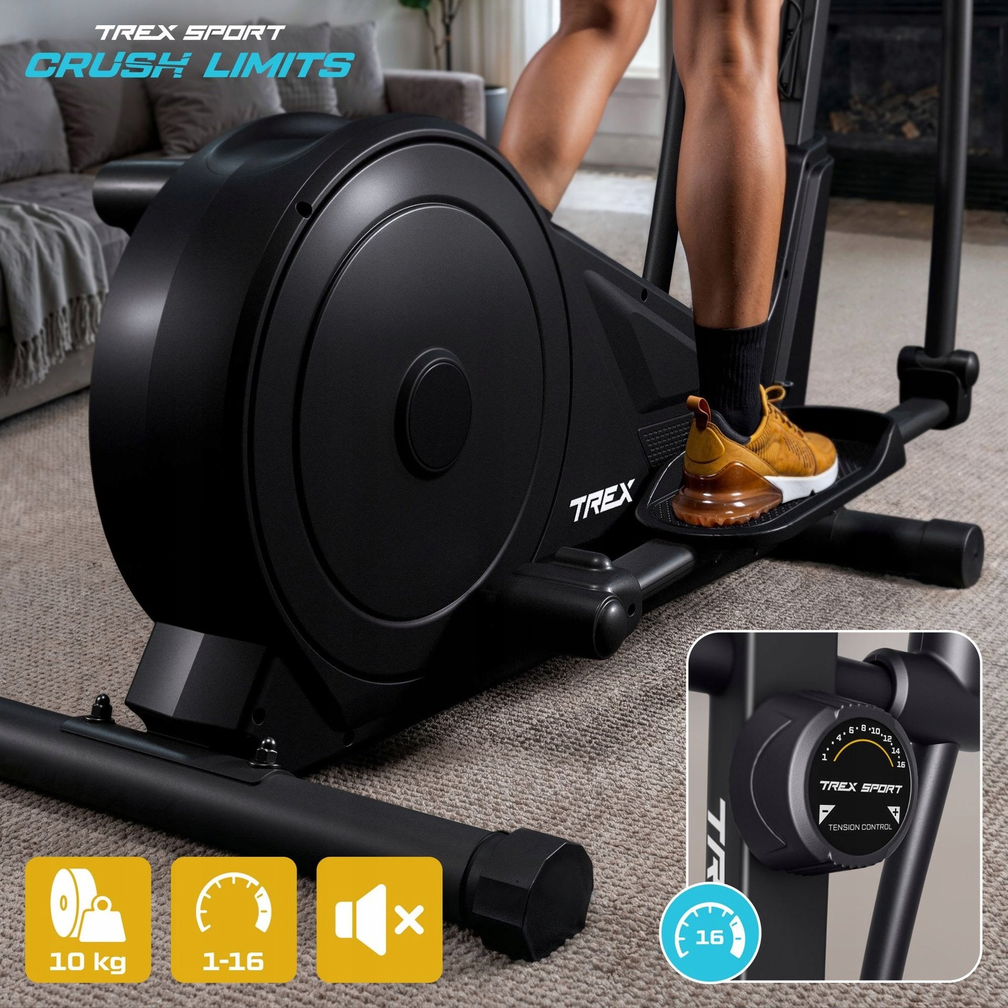 Orbi-trek Magnetic Trainer Elliptical Bike Kinomap LCD KRAD Trex Sport Brand Trex Sport