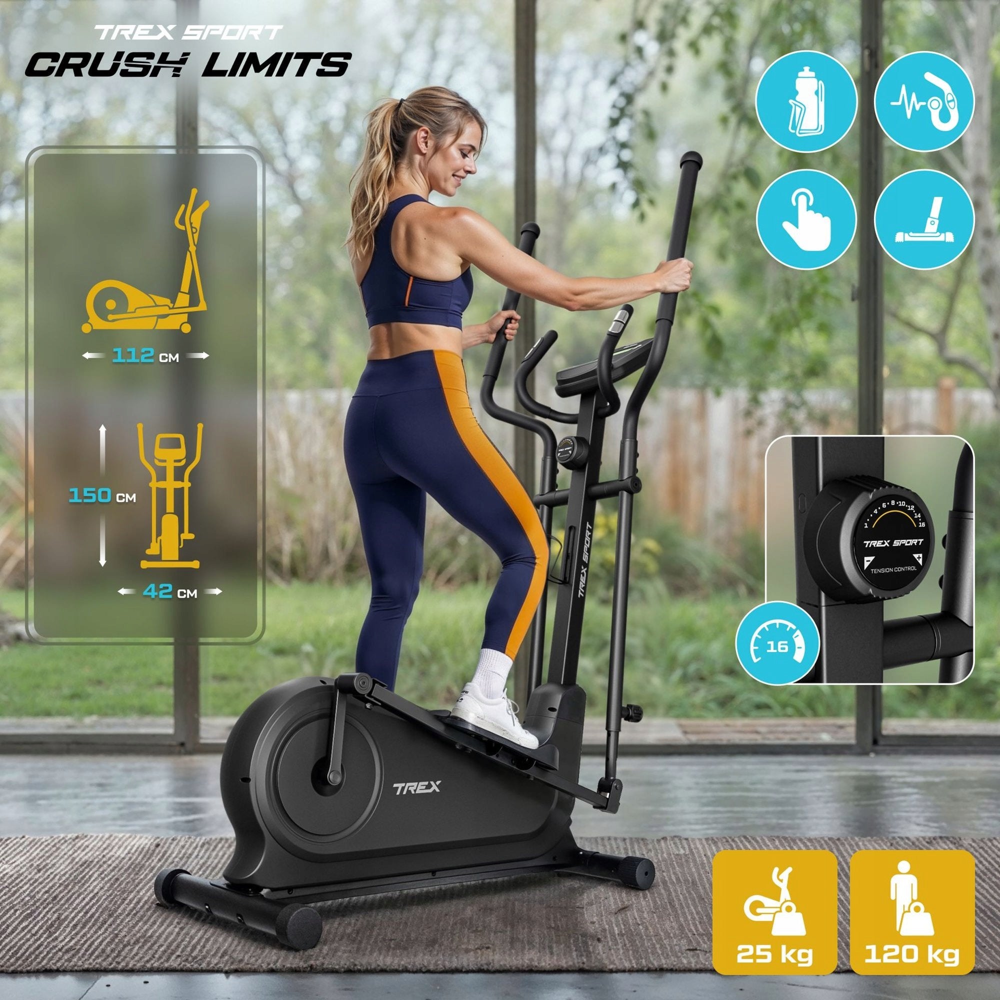 Orbi-trek Magnetic Training Elliptical Trainer 120kg SINER Trex Sport Packaging status original