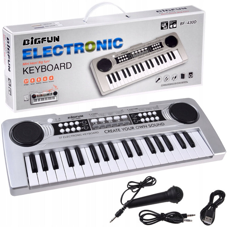 Organ mini KEYBOARD 37-keys + microphone SILVER IN0183