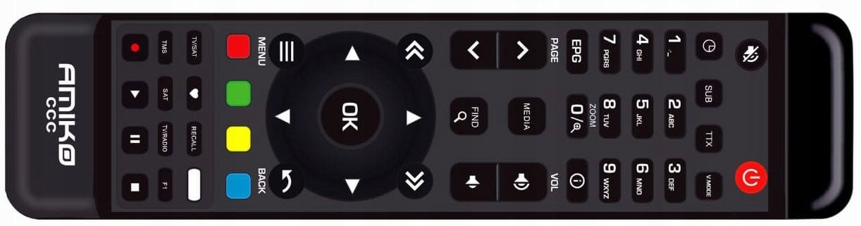Original AMIKO Remote Control for DVB Tuner Decoder - T HD82xx Impulse Manufacturer code CCC