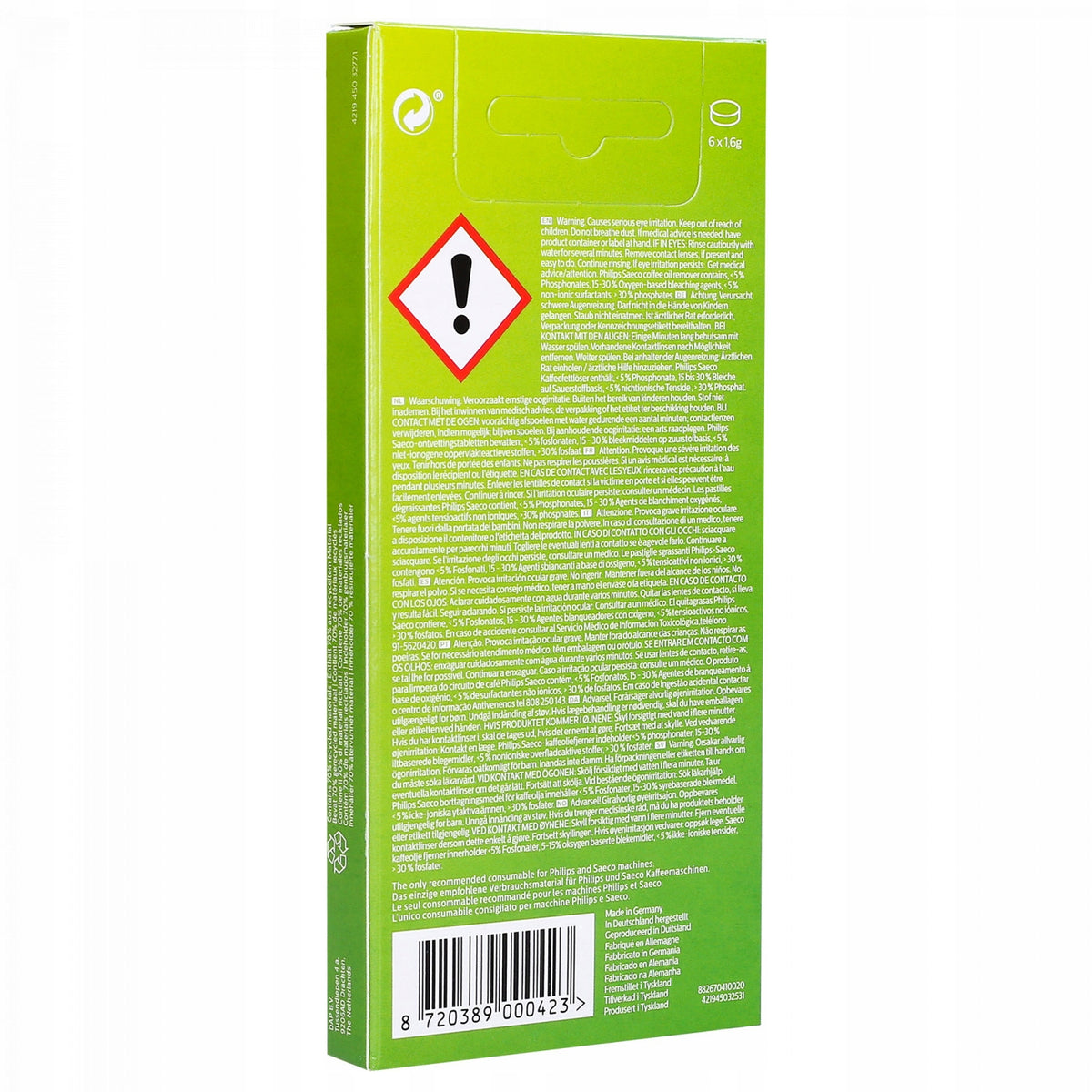 Original Philips CA6704/10 espresso machine cleaning tablets - 6 pieces Manufacturer code CA6704/10