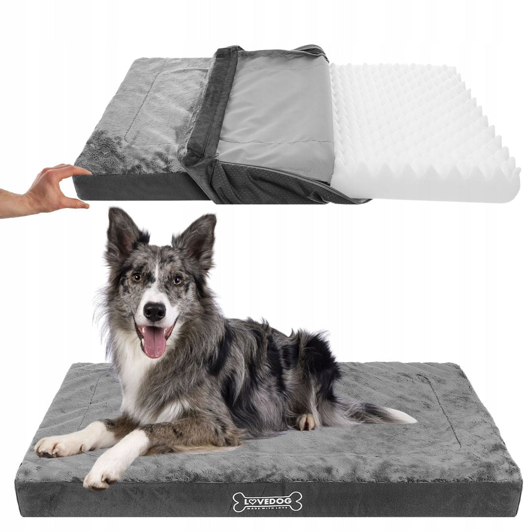Orthopedic Bed Mattress for Dog L 90x60 Mat Large Waterproof Bed