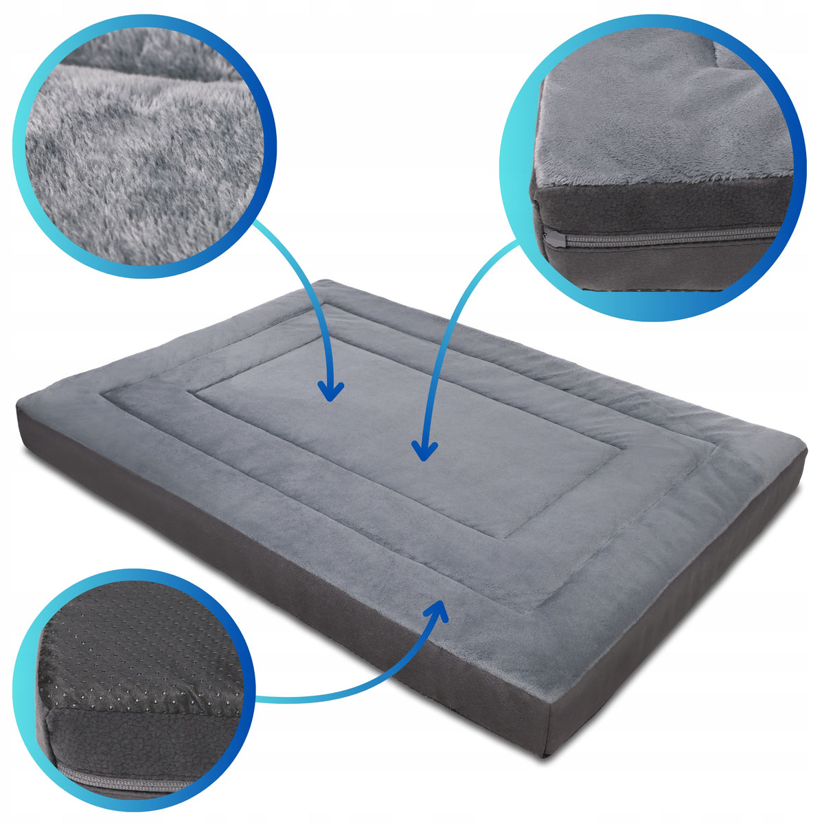 Orthopedic bed foam VISCO-MEMORY 130x90 grey VMO Brand Extrasen