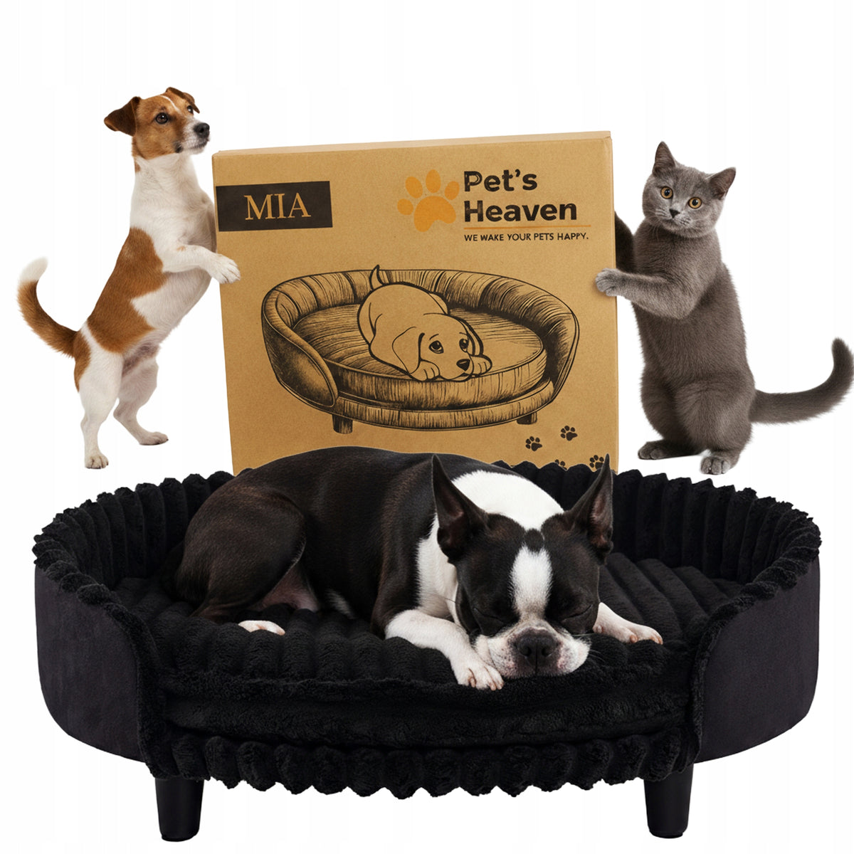 Orthopedic bed for dog and cat sofa on legs couch mat + FREEBIE