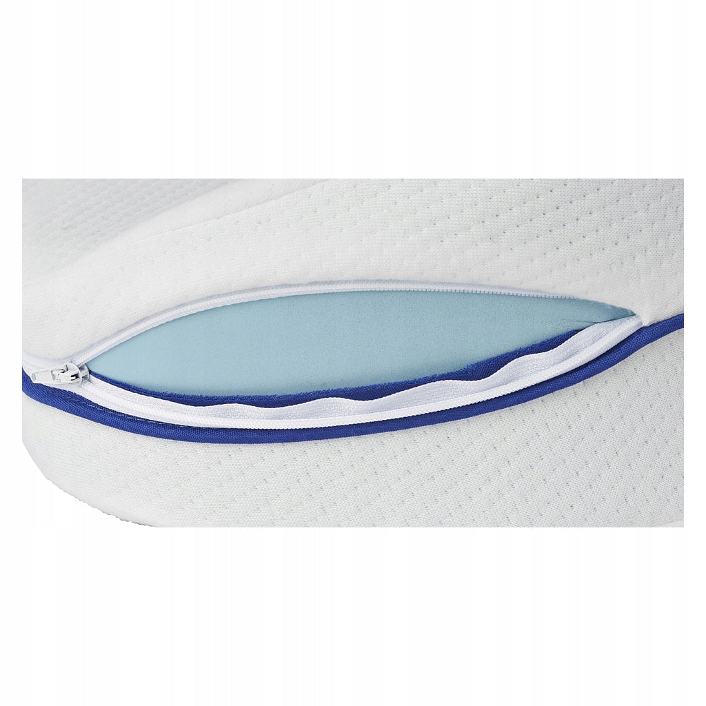 Orthopedic cushion between the knees under the legs with shape memory Color white