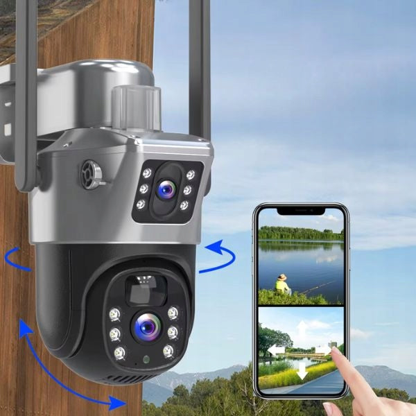 Outdoor 4K HD Solar Camera Two Lenses 8MP 4G LTE SIM Card Brand ALLNOEL