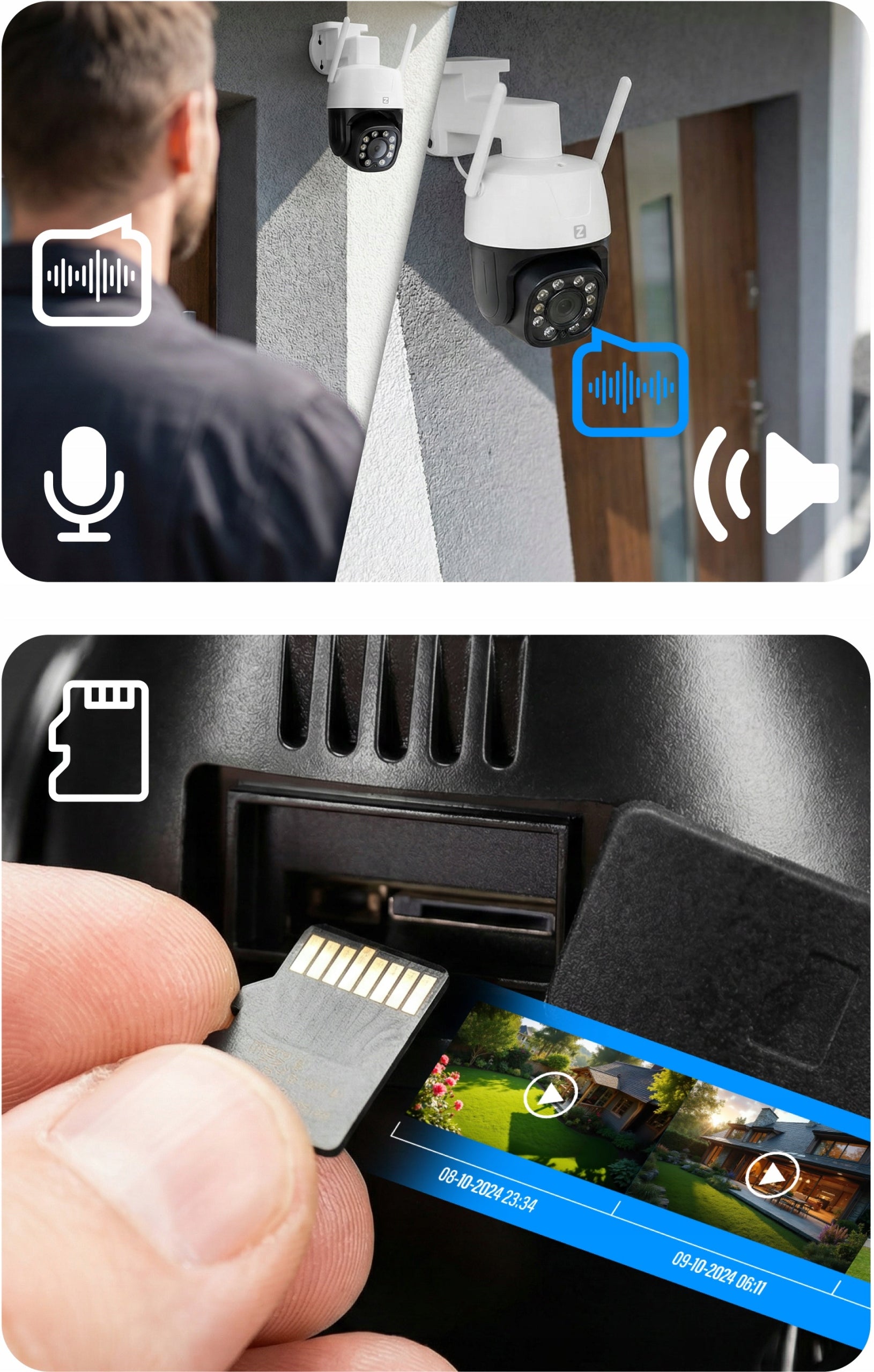Outdoor Camera Rotating WiFi 8MPx 8MP 4K UHD AUDIO APP 4XZOOM Batteries included no