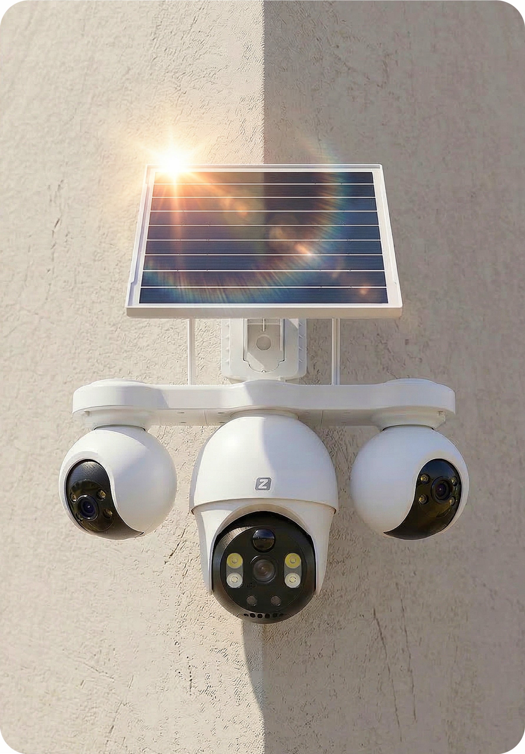 Outdoor Camera SOLAR ROTATING 3 Lenses GSM 4G LTE 6MPx Zintronic Packaging status original