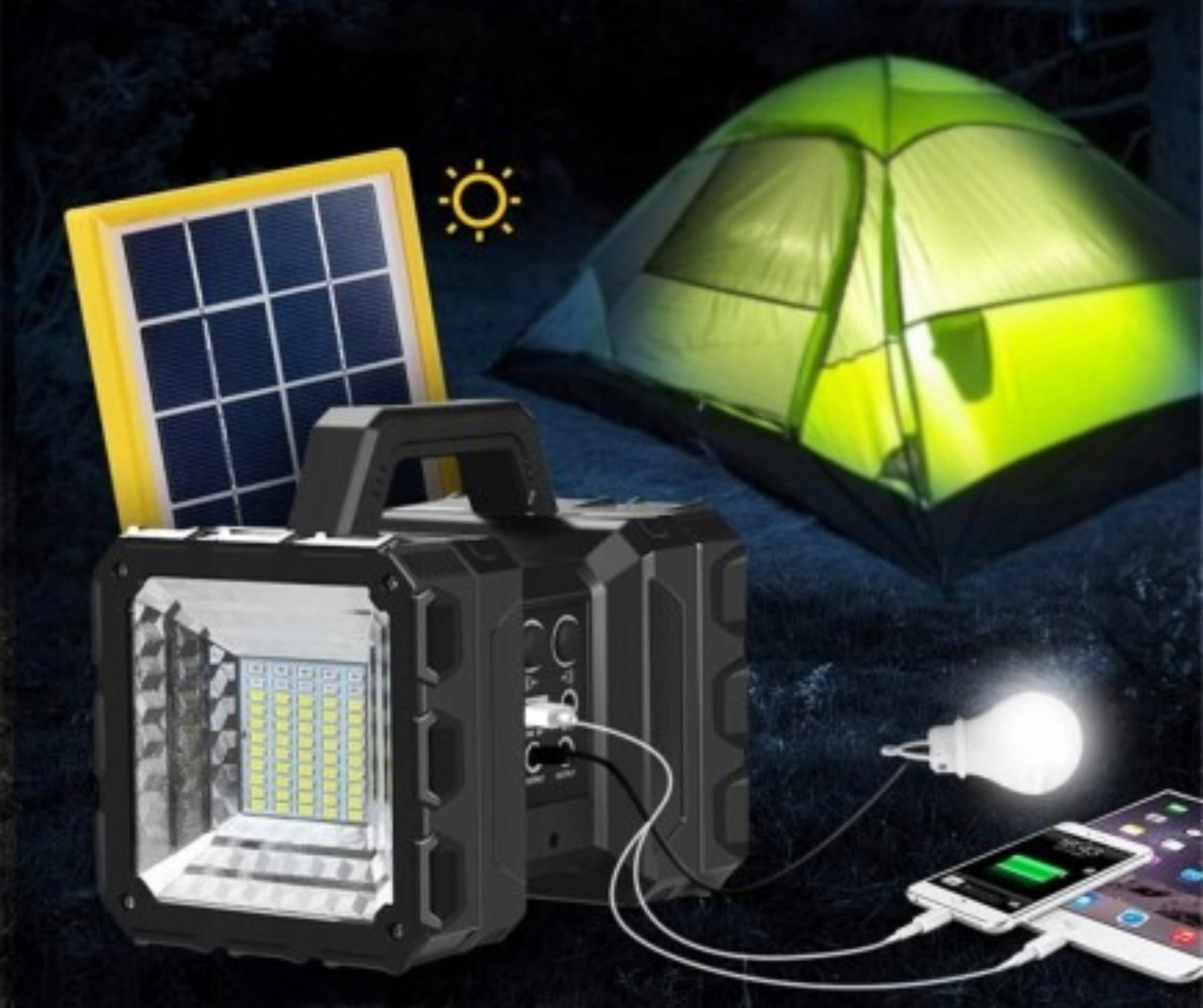 Outdoor Camping Set Powerful Flashlight Powerbank Deterrent Additional features non-slip handle