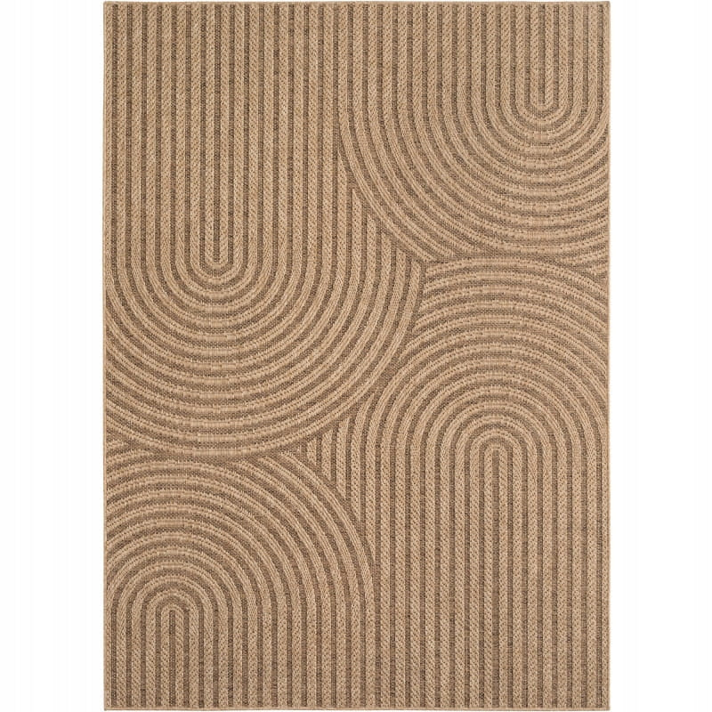 Outdoor Carpet Beige Pattern 80x150 cm Terrace Garden Waterproof Certificate