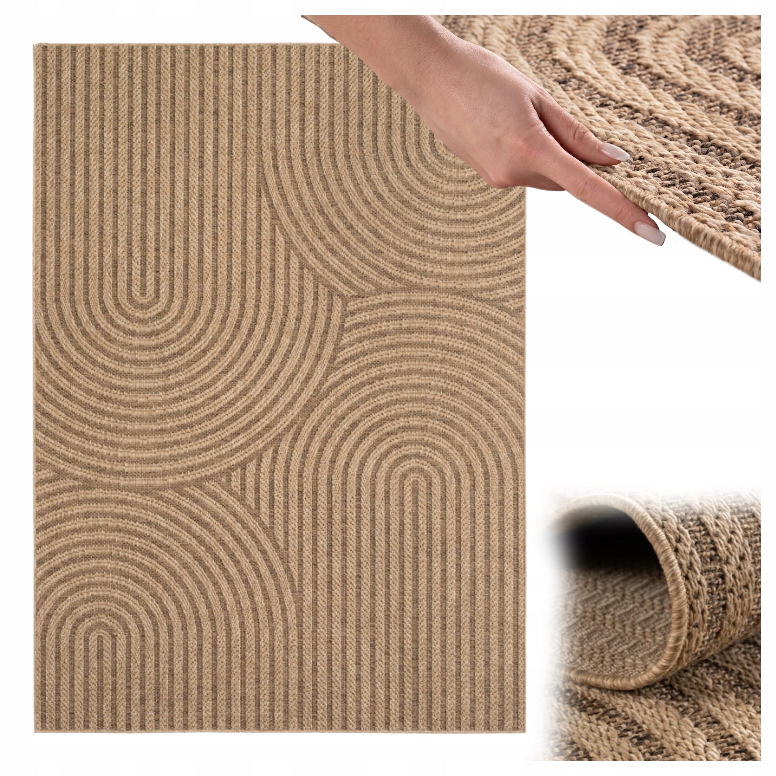 Outdoor Carpet For Terrace Balcony Waterproof 160x230 cm Modern Beige