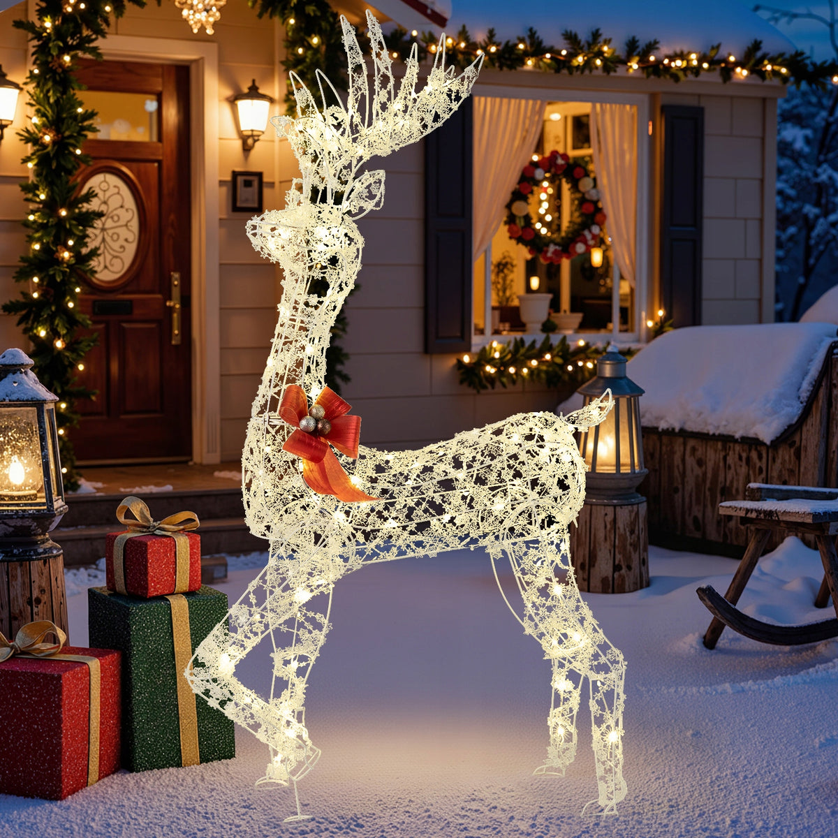Outdoor Christmas Decoration Reindeer LED CM25129DE Brand Costway