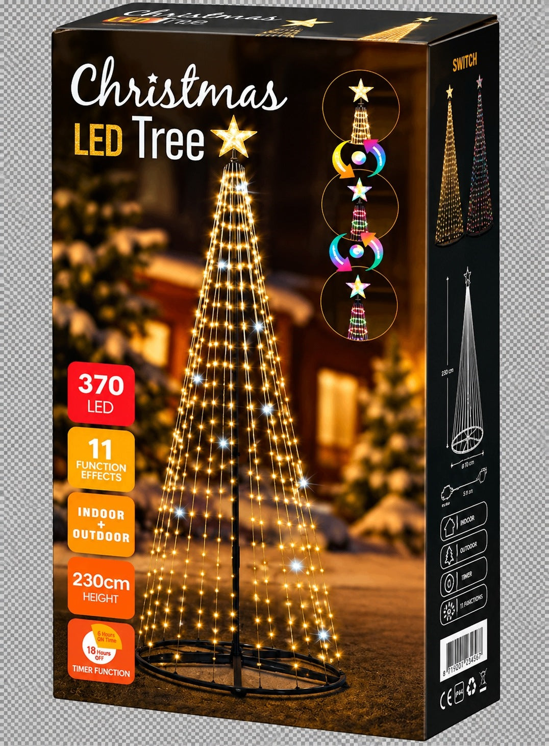 Outdoor Christmas Tree 370 LED 230 CM