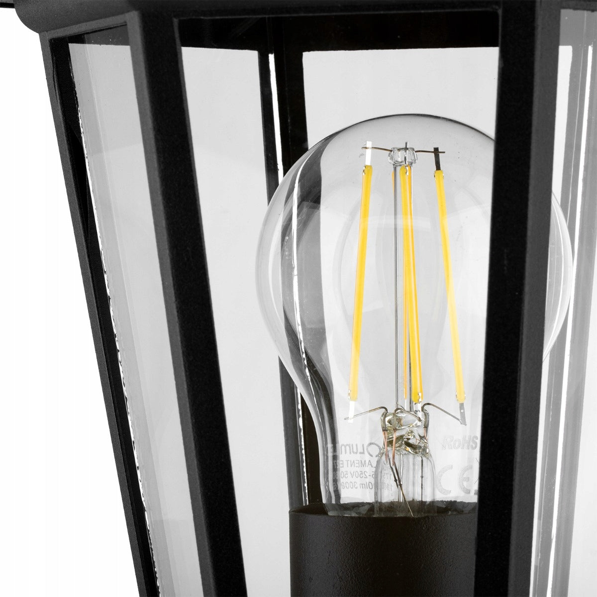 Outdoor Garden Lamp E27 IP44 POST LANTERN 100cm Black Aluminium Product height 110 cm