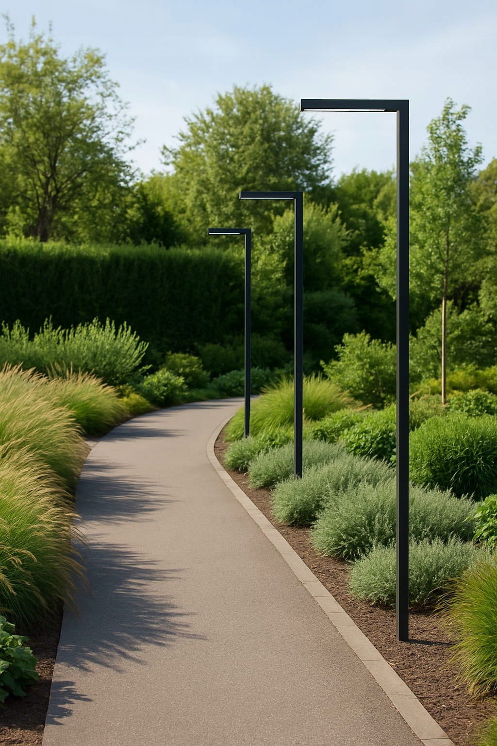 Outdoor Garden Lamp Lighting Pole Park Lantern Garden LED 3m Color gray