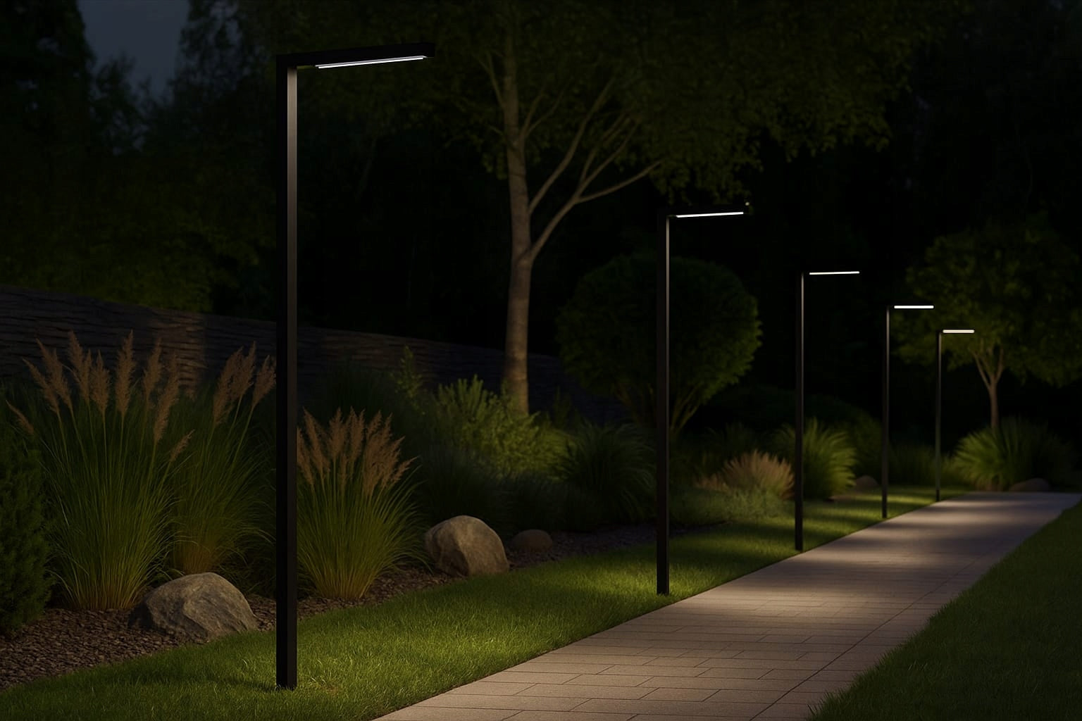 Outdoor Garden Lamp Lighting Pole Park Lantern Garden LED 3m Fixture shape rectangle
